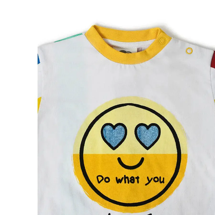 Kids Shorts & T-Shirt For Baby With Love Emoji Print - Image 4
