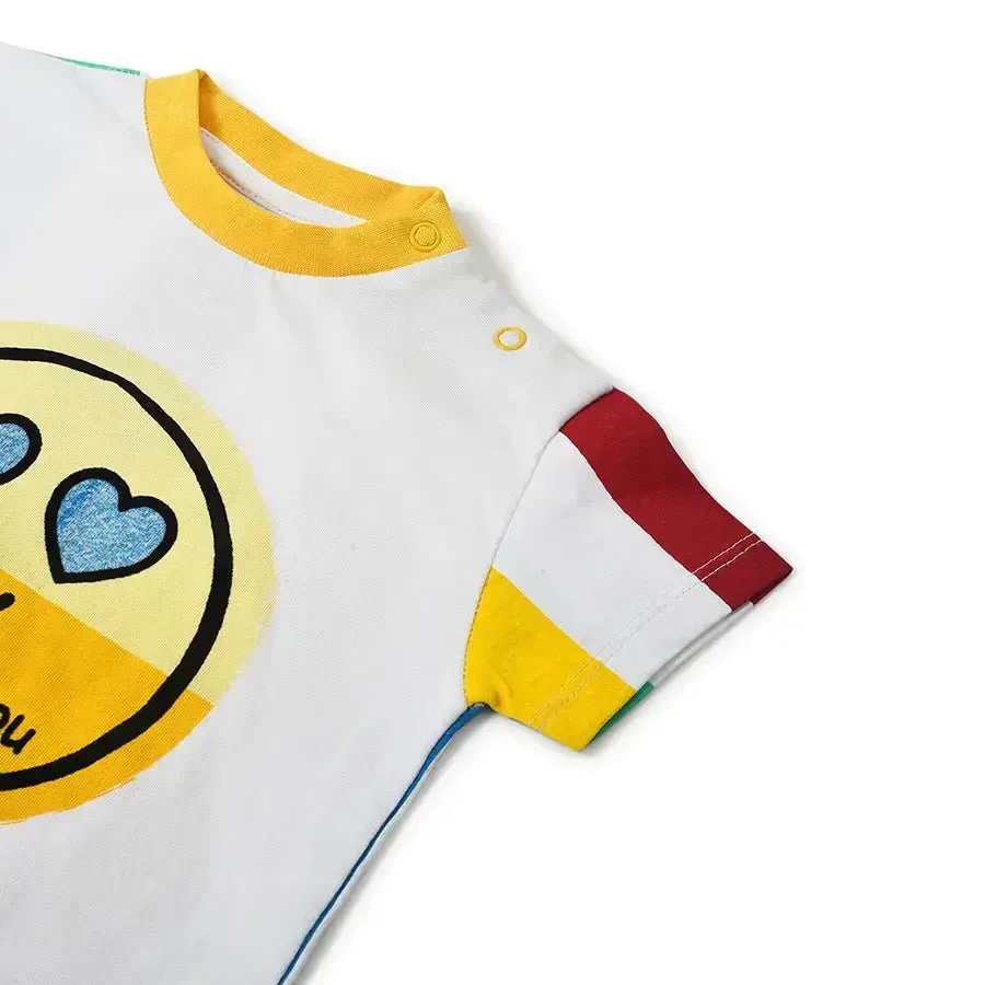 Kids Shorts & T-Shirt For Baby With Love Emoji Print - Image 8