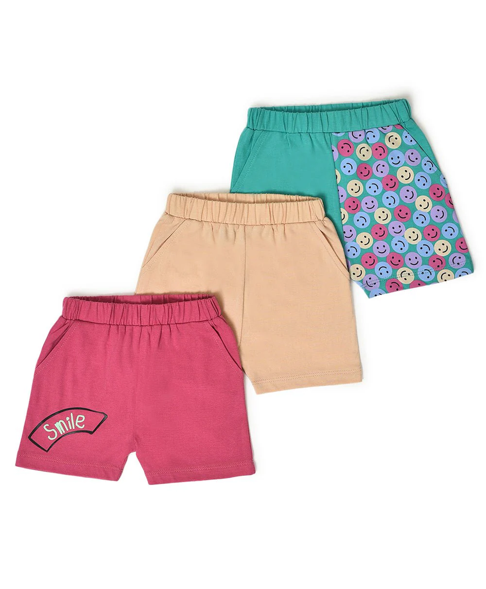 Kids Smile Shorts For Baby - Pack Of 3