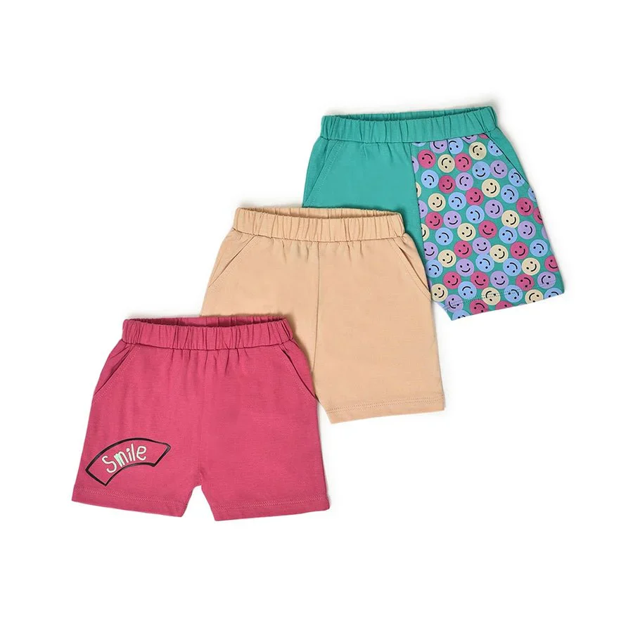 Kids Smile Shorts For Baby - Pack Of 3 - Image 2