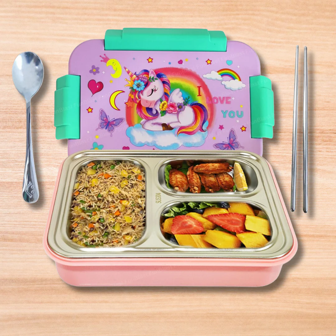 Kids Unicorn Printed Bento Lunch Box - Image 8