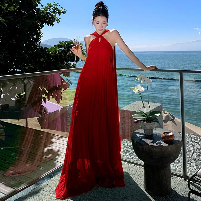 Kiesha Pleated Vacay Dress - Image 10