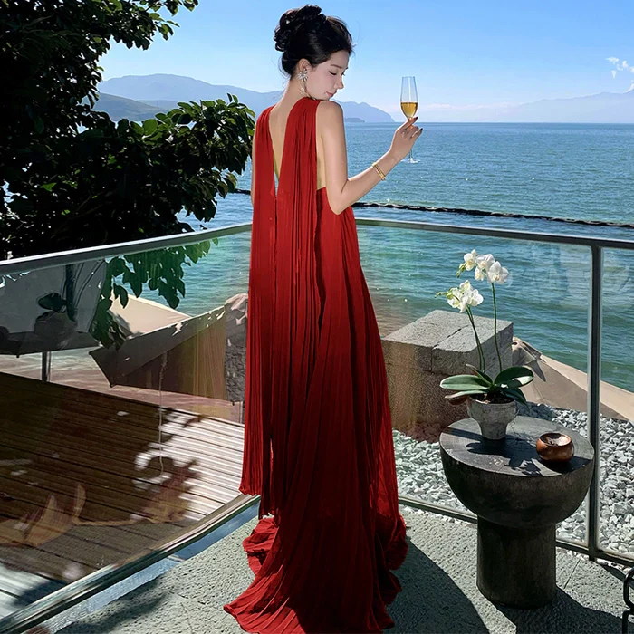 Kiesha Pleated Vacay Dress - Image 6