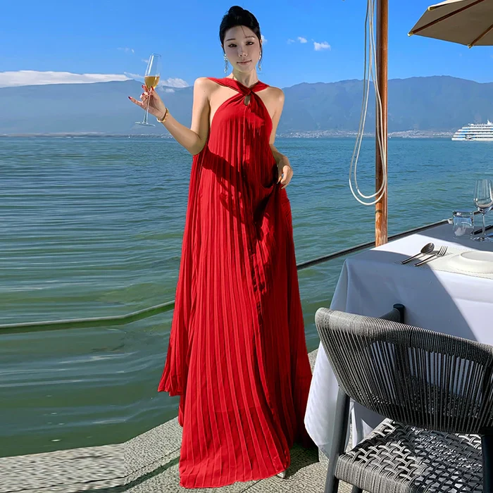 Kiesha Pleated Vacay Dress - Image 9