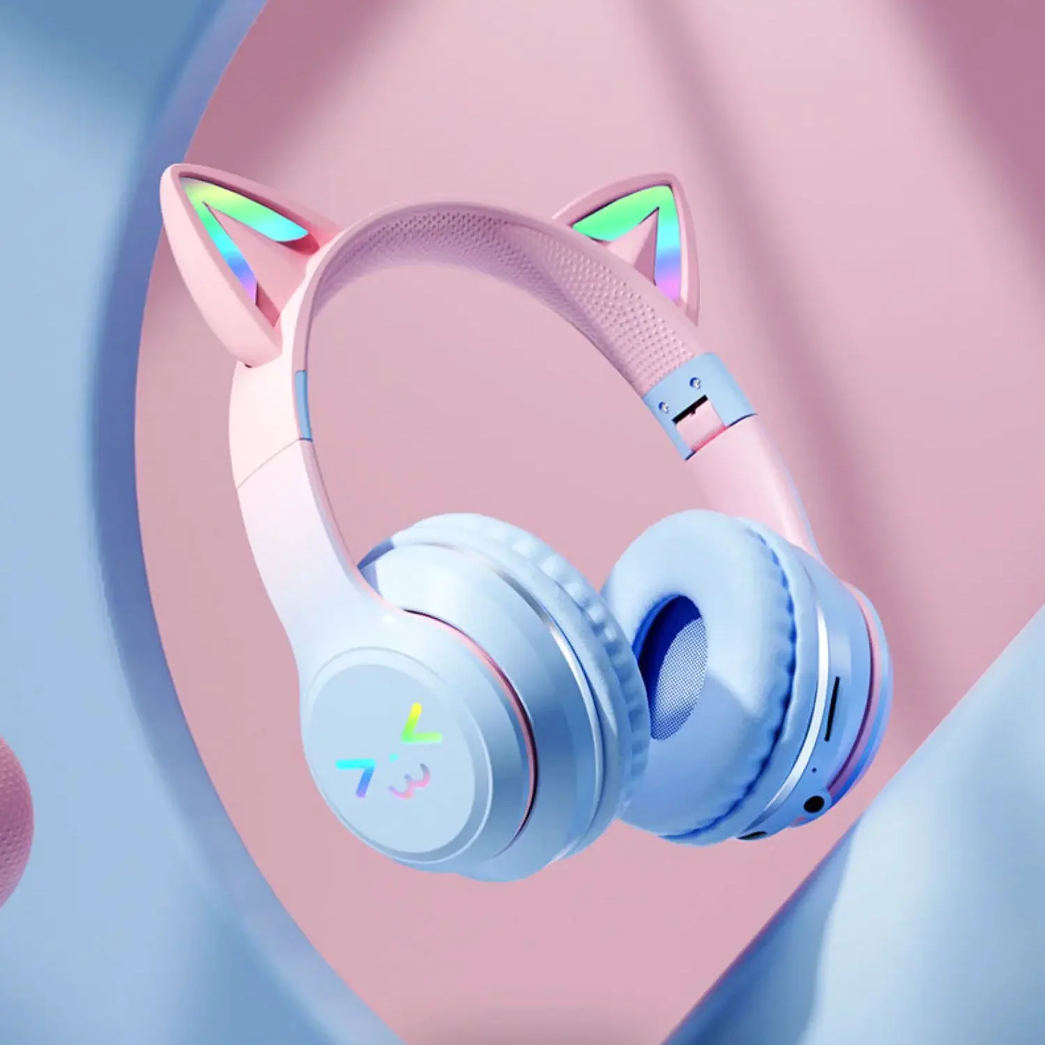 KittyHead: Wireless Cat Ear Headset with RGB LED Lights, Foldable Design headphone for PC, Tablet & Mobile - Image 12