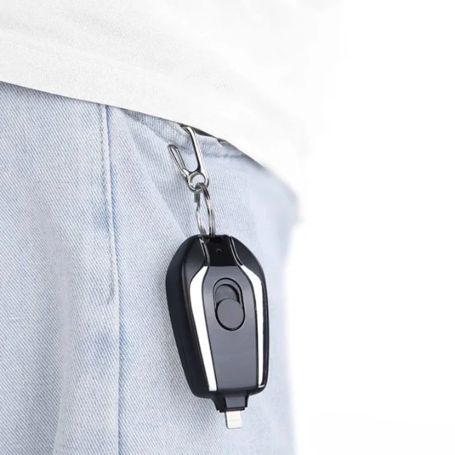 Klyp: 1500mAh Keychain Power Bank(1500mAh) Compact Emergency Charger with Built-In Connector for iPhone & Type-C Devices, Pocket-Friendly & Rechargeable - Image 3