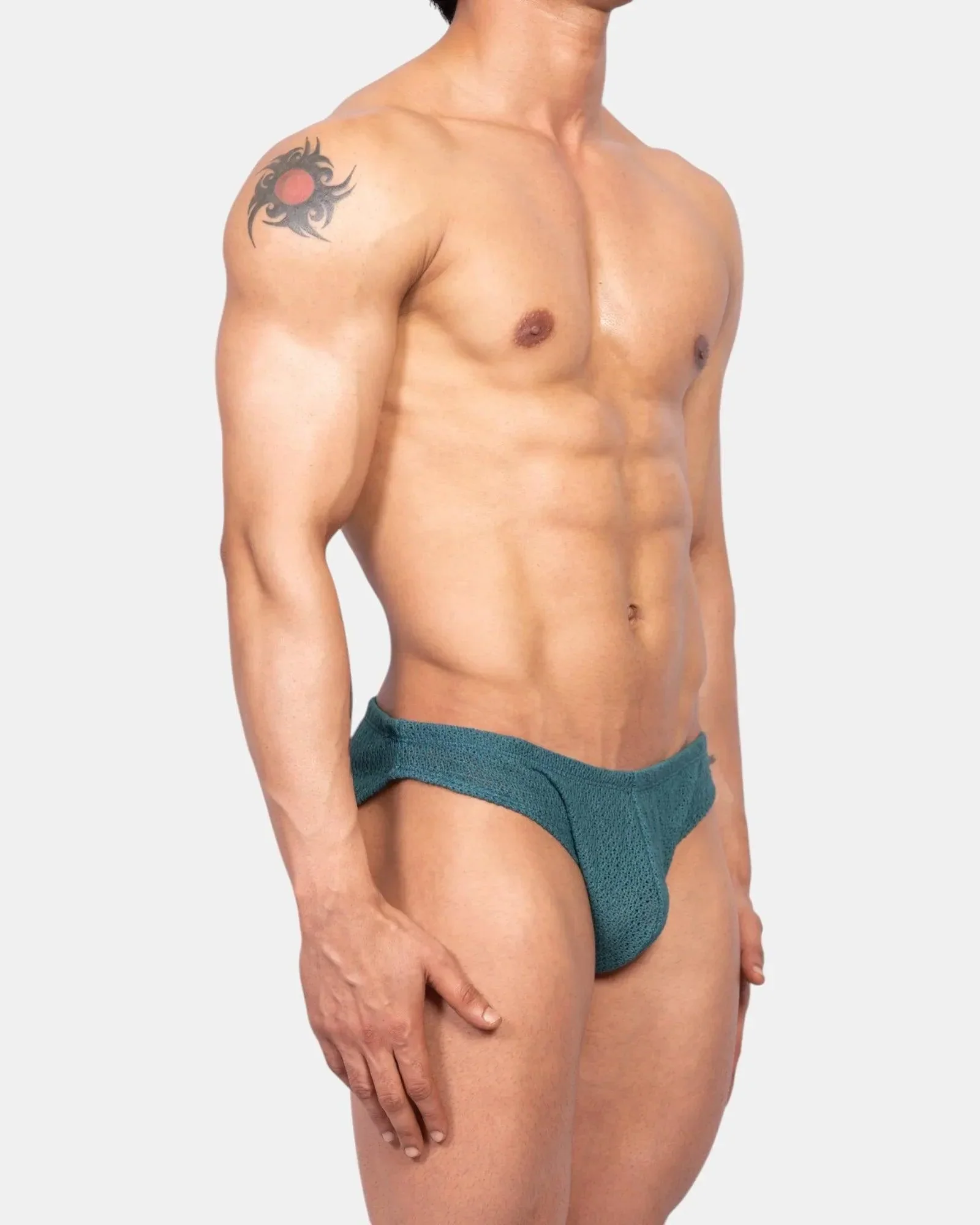 Knit Crochet Brief /Teal Green - Image 2