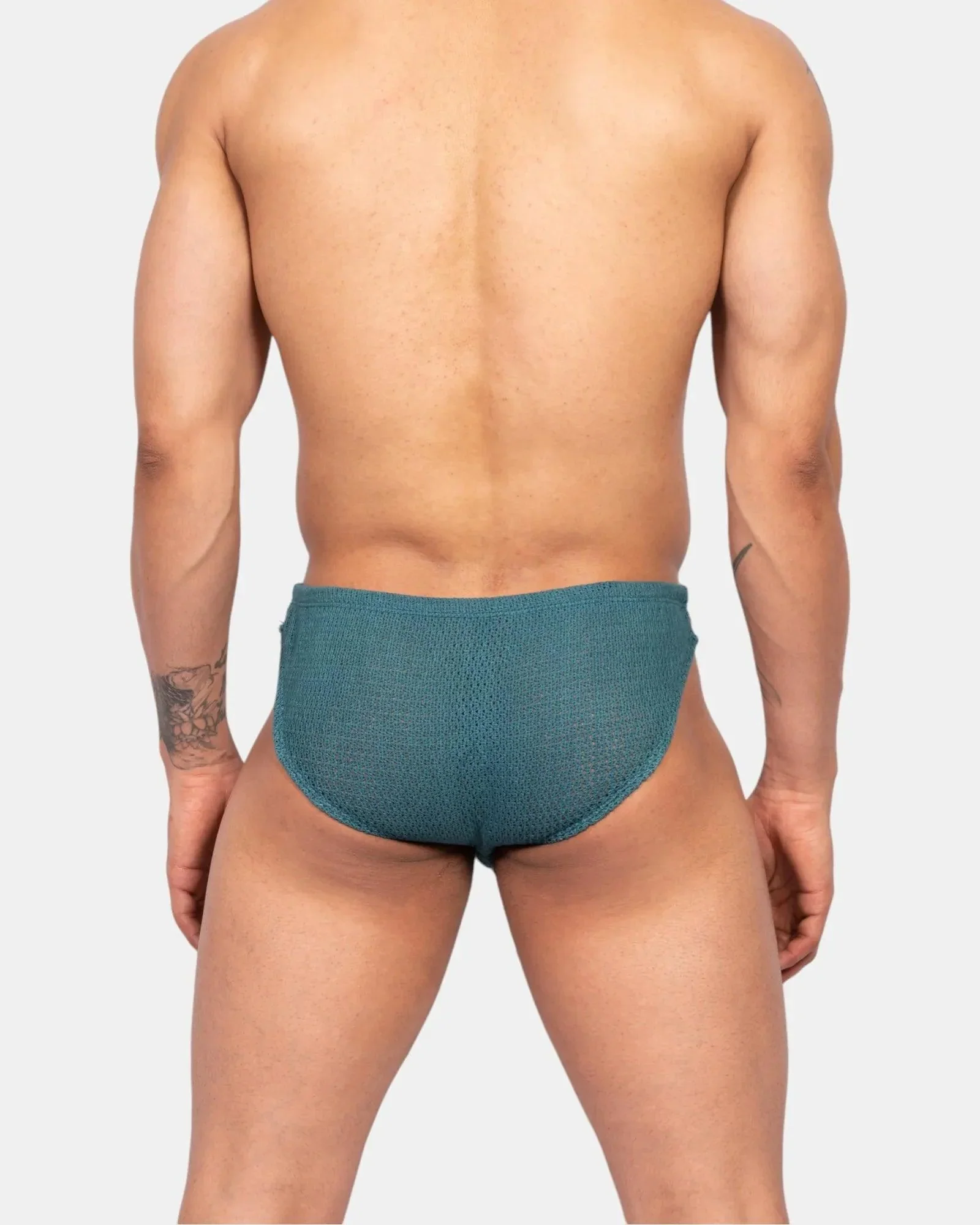 Knit Crochet Brief /Teal Green - Image 3