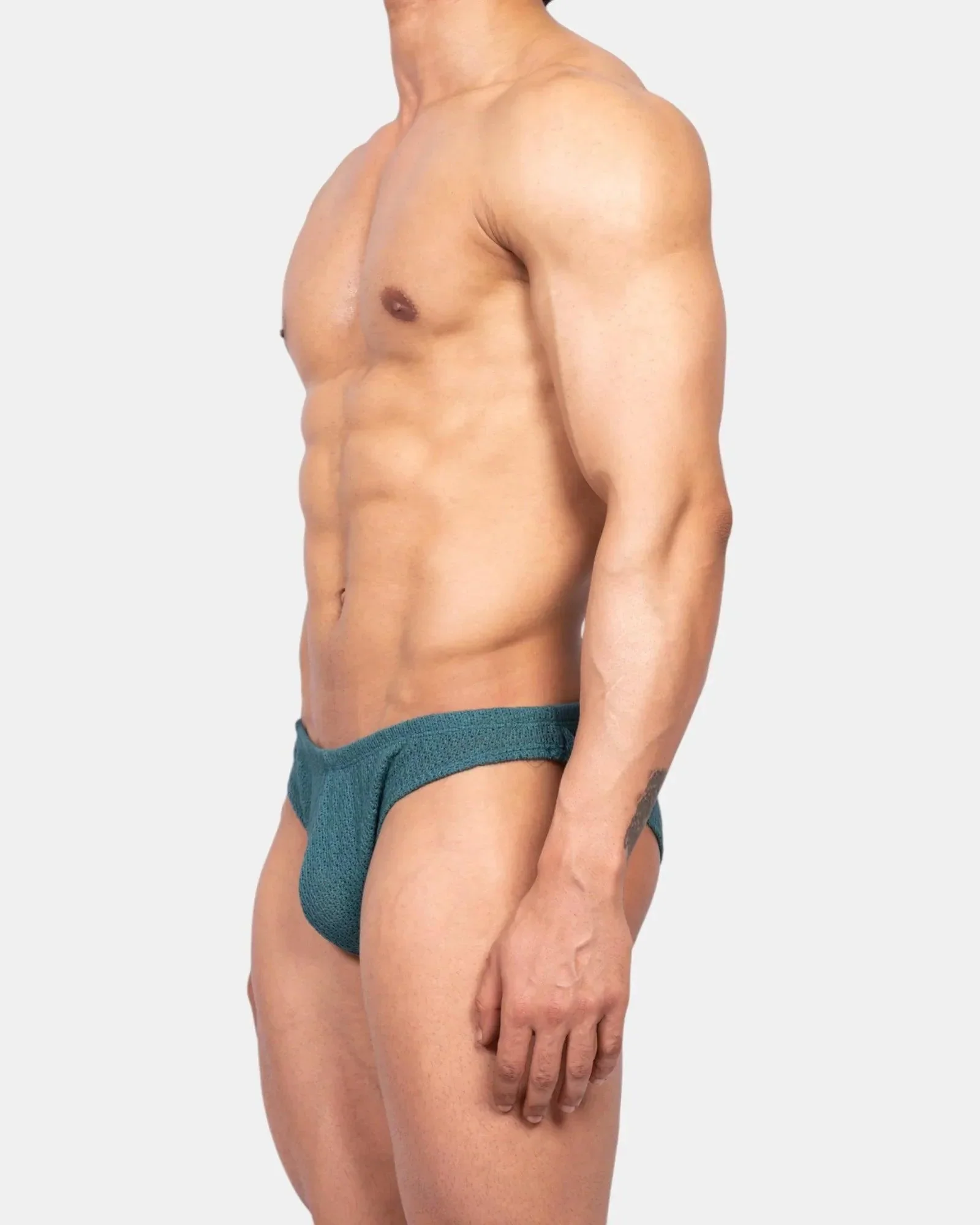 Knit Crochet Brief /Teal Green - Image 4