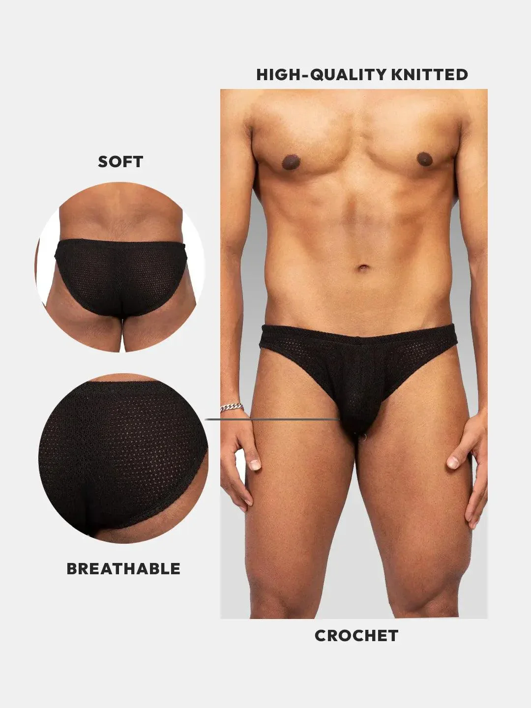 Knit Crochet Brief /Teal Green - Image 5