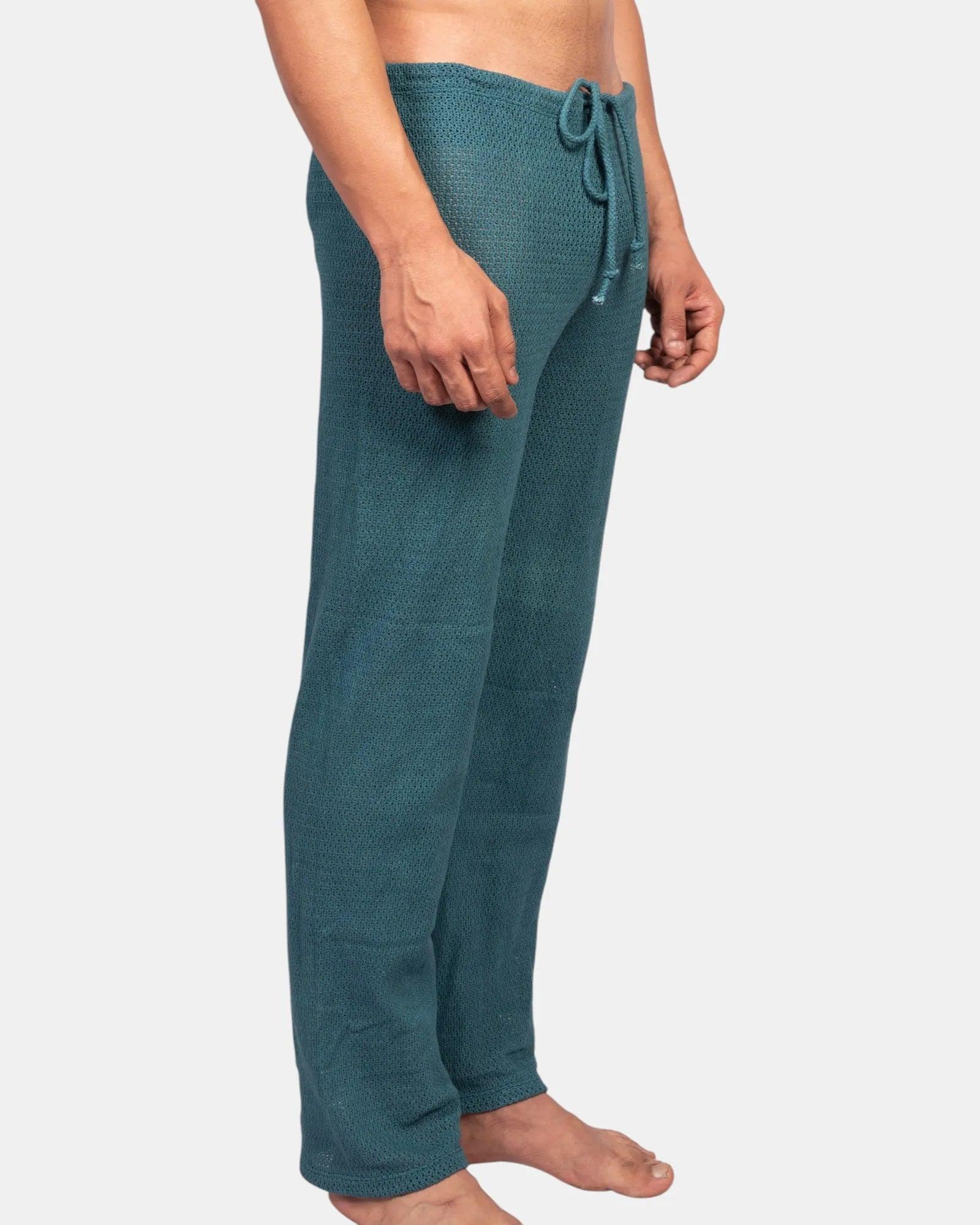 Knit Crochet Pants /Teal Green - Image 2