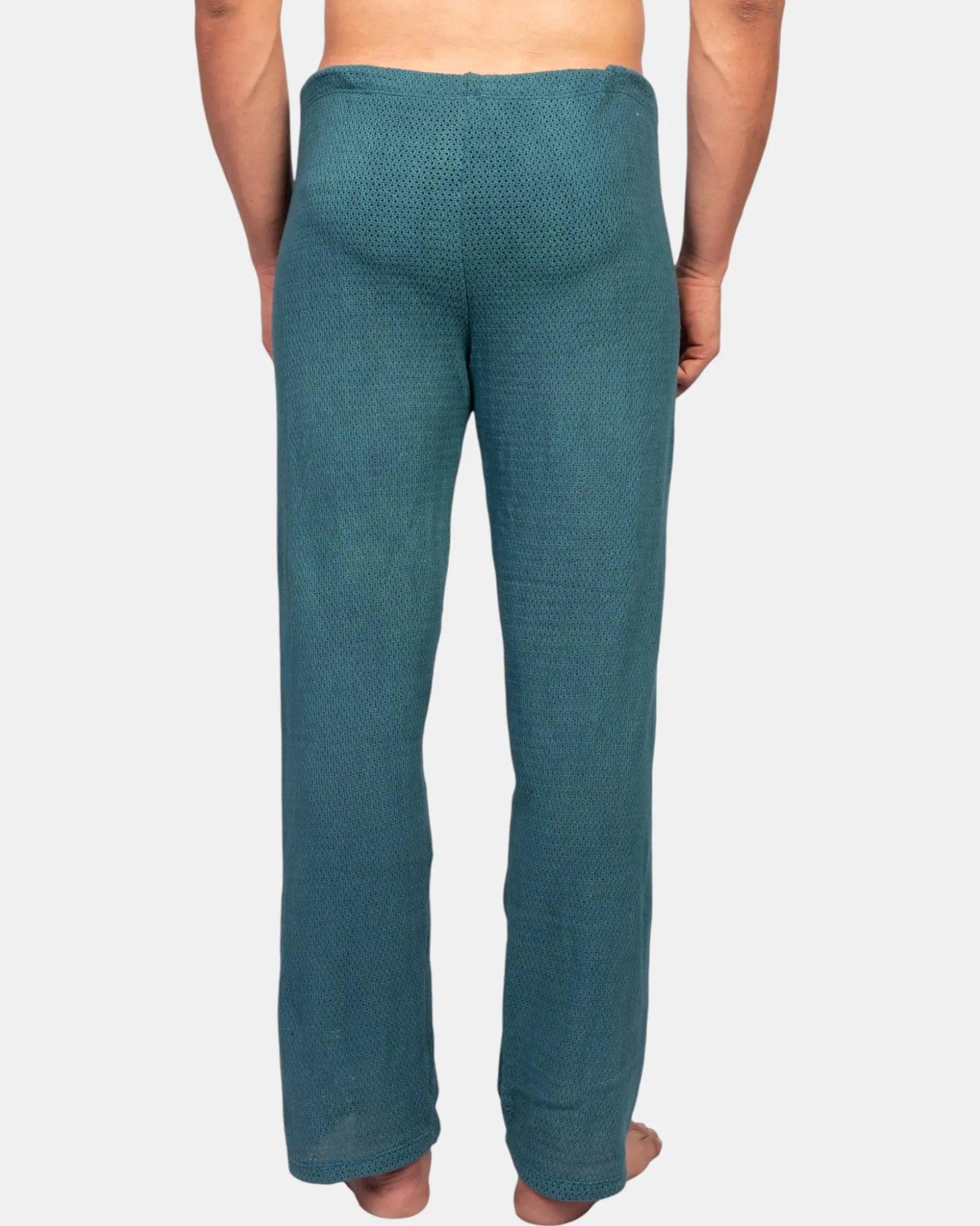 Knit Crochet Pants /Teal Green - Image 3