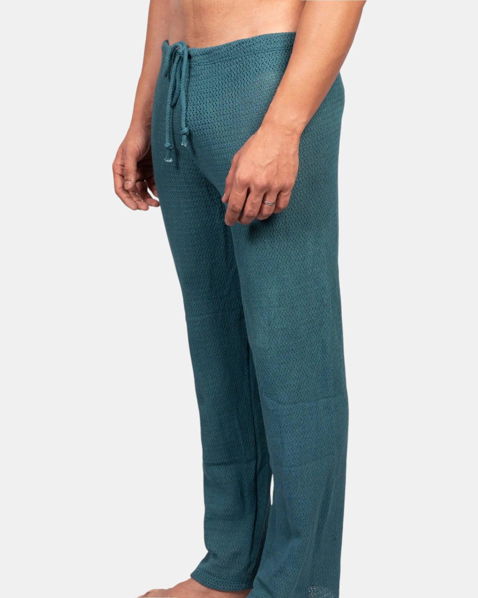 Knit Crochet Pants /Teal Green - Image 4