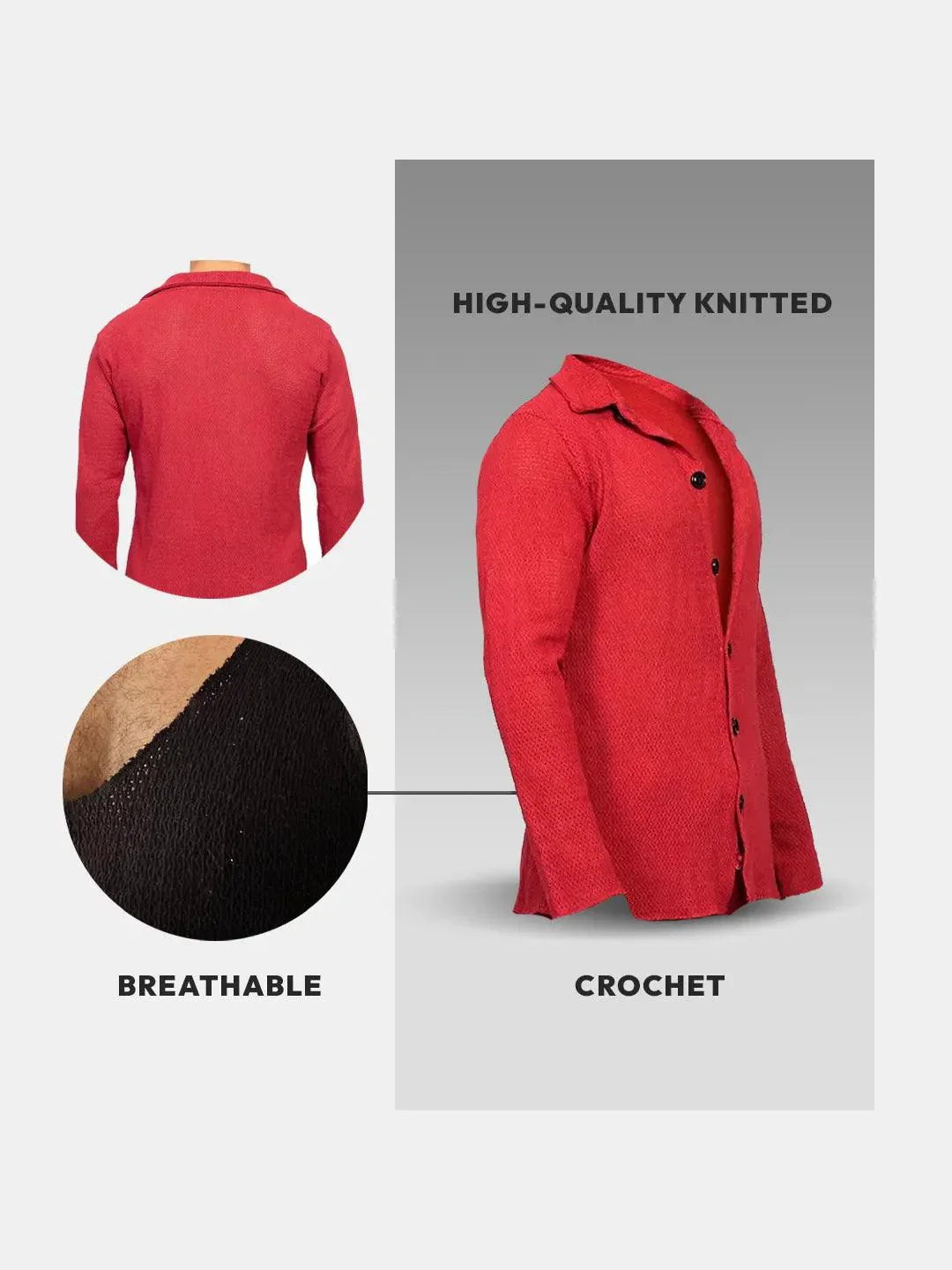 Knit Crochet Shirt /Viva Magenta - Image 6