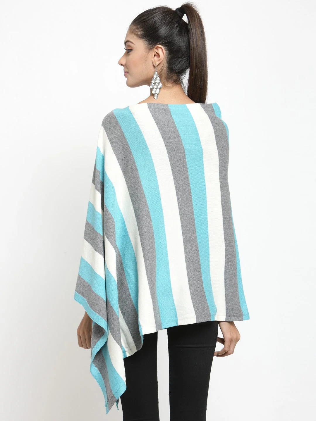 Knitted Cotton Fashion Poncho - Image 3
