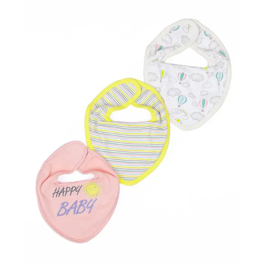 Knitted Printed Dribble Bib - Arcus Pack Of 3