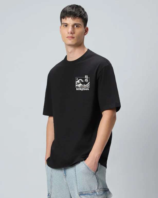 Kokusaa Black Oversized T-shirt - Image 4