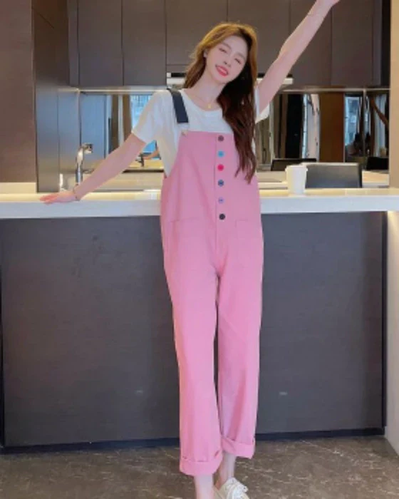 Korean Style Bib Jumpsuit Set