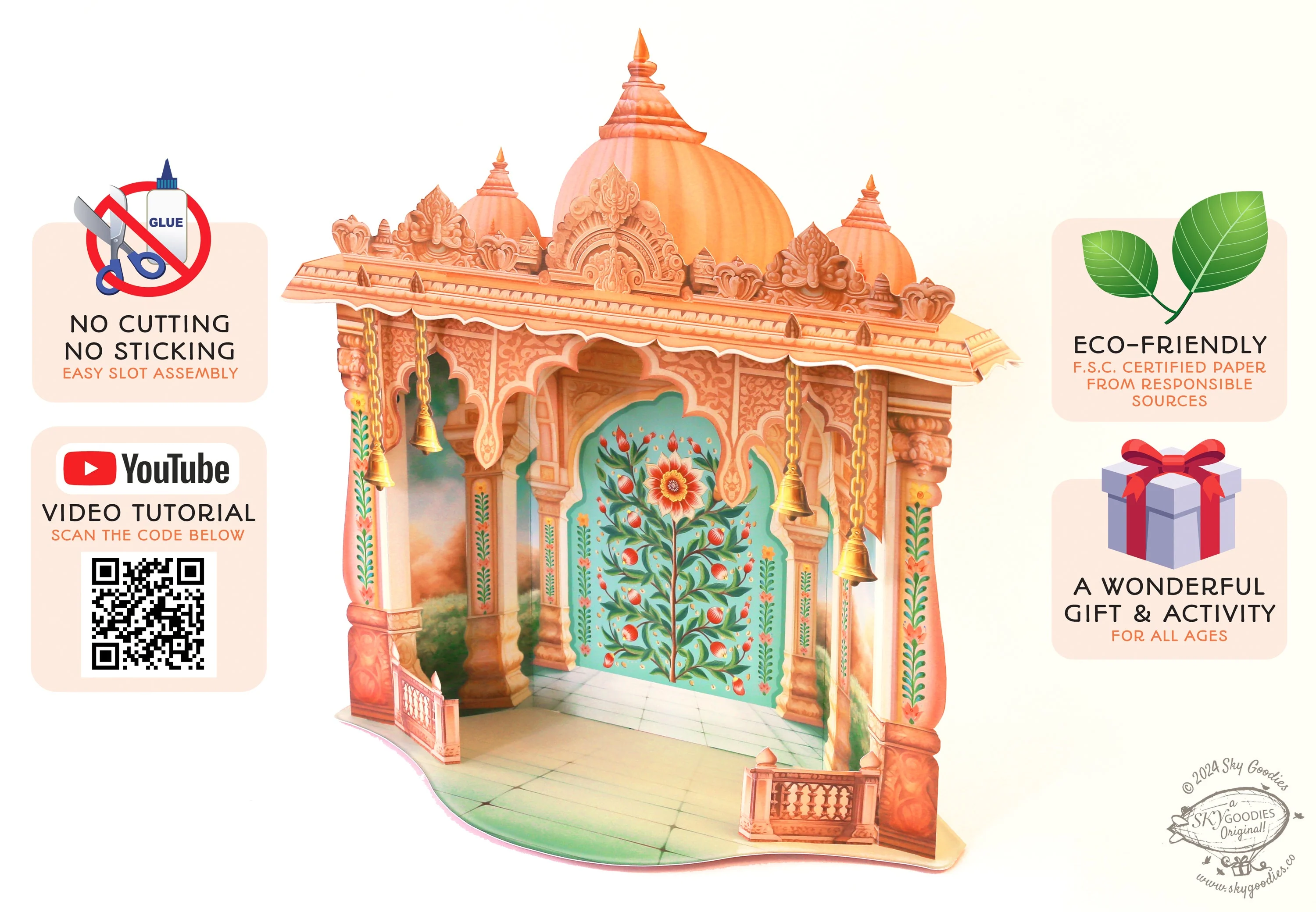 Krishna Janmashtami Combo Saver 2 - DIY Krishna + Mandir + 2 Banana Trees - Image 4