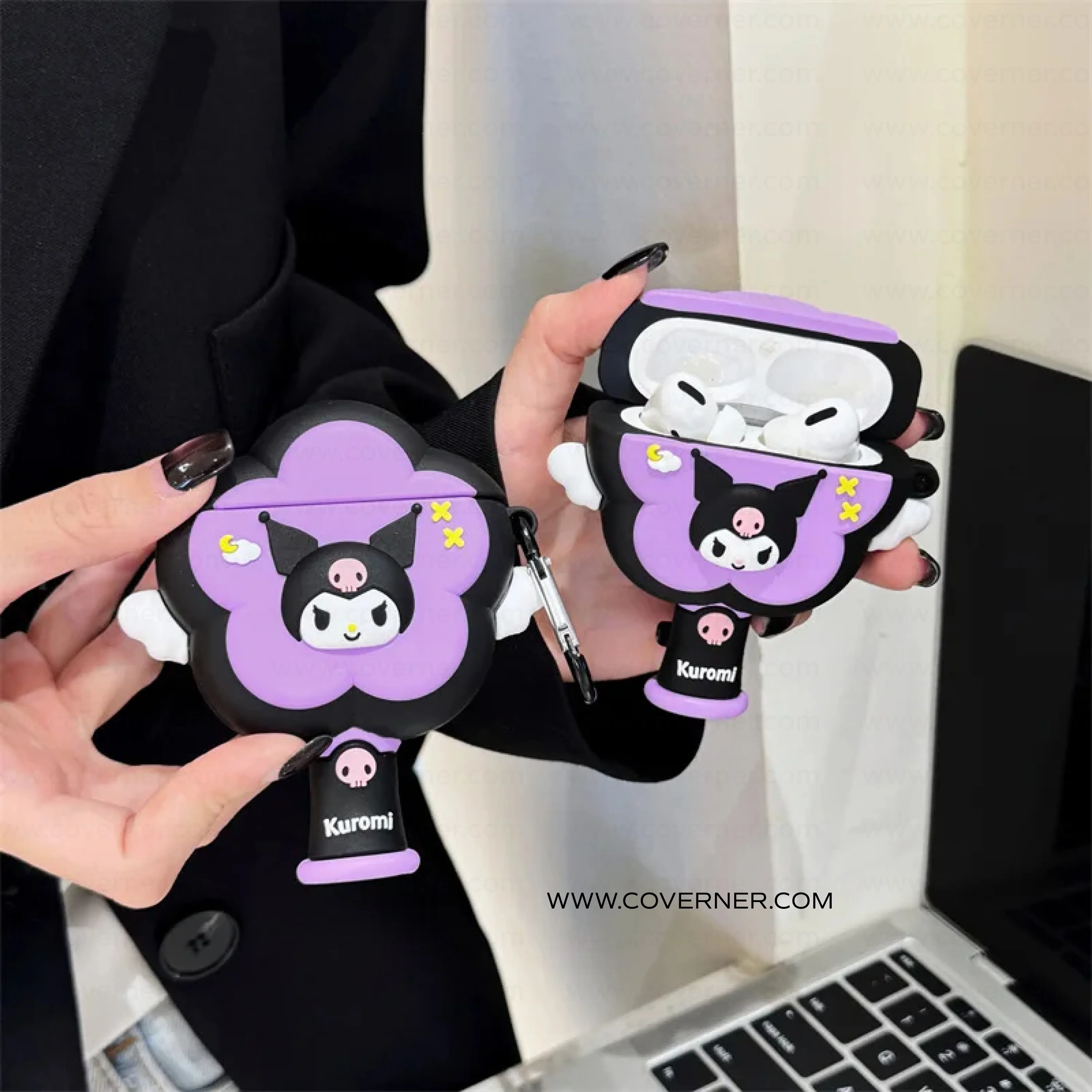 KuroMii Wand Silicone AirPods Case with Hook – Magical Anime-Inspired Cover by Coverner India - Image 6