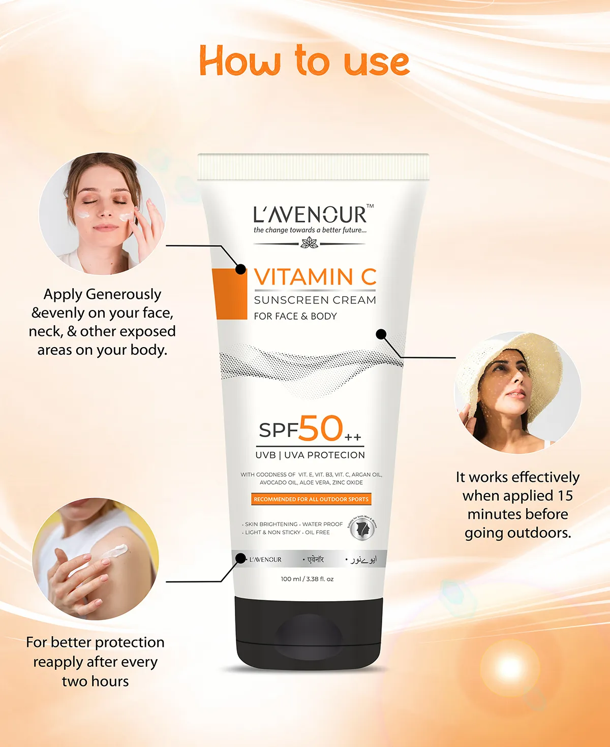 L’avenour Vitamin C Sunscreen, SPF 50 PA  - 100 ml - Image 5