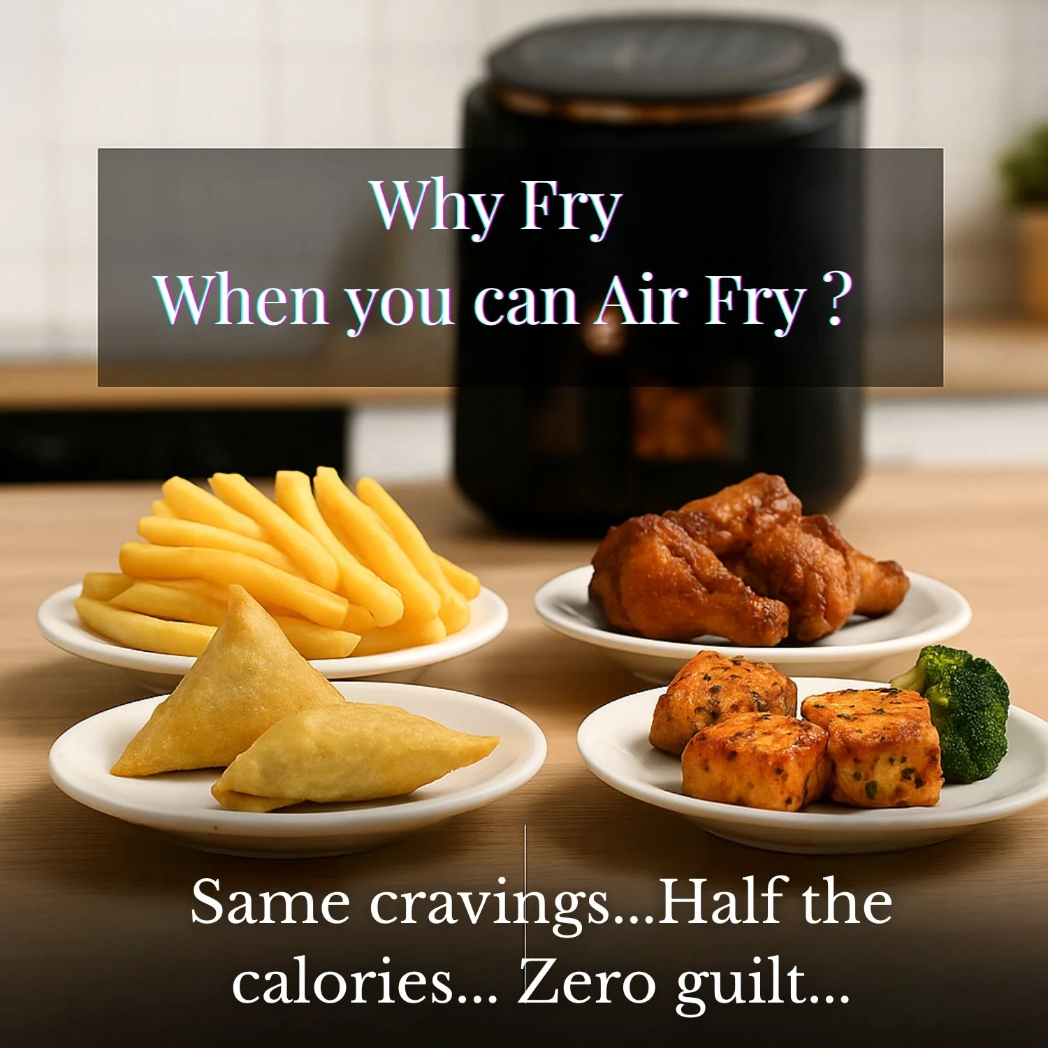 La’FORTE 1400W Digital Air Fryer – 6 Litre XL Capacity | Touch Control Panel | See-Through Window | Oil-Free Frying for Fries, Samosa, Chicken, Paneer & More | Smart Hot Air Circulation Technology | Black & Copper Finish - Image 6