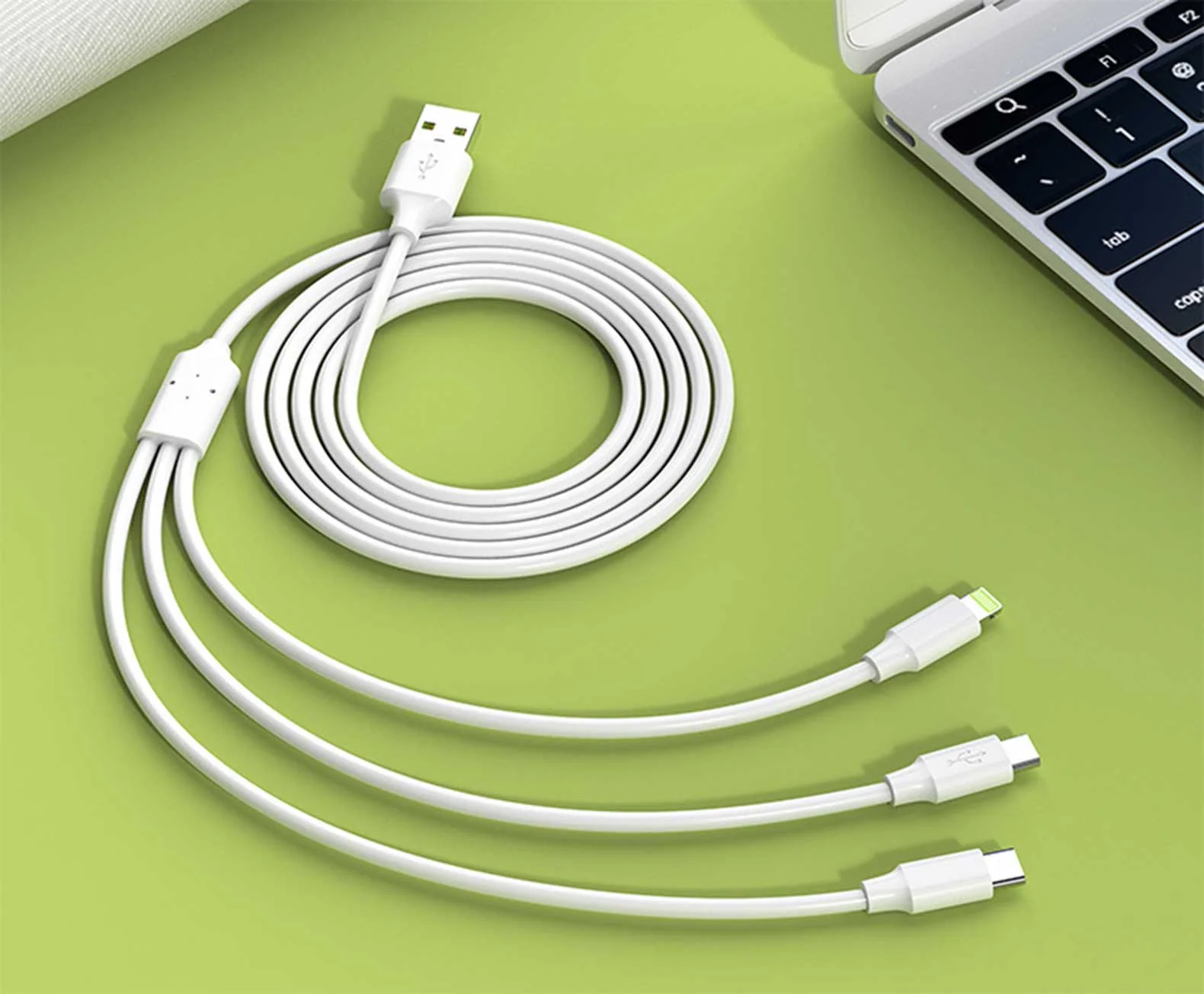 LA' FORTE 3 in 1 Charging Cable (Micro, C & Iphone Connectors) - Image 2