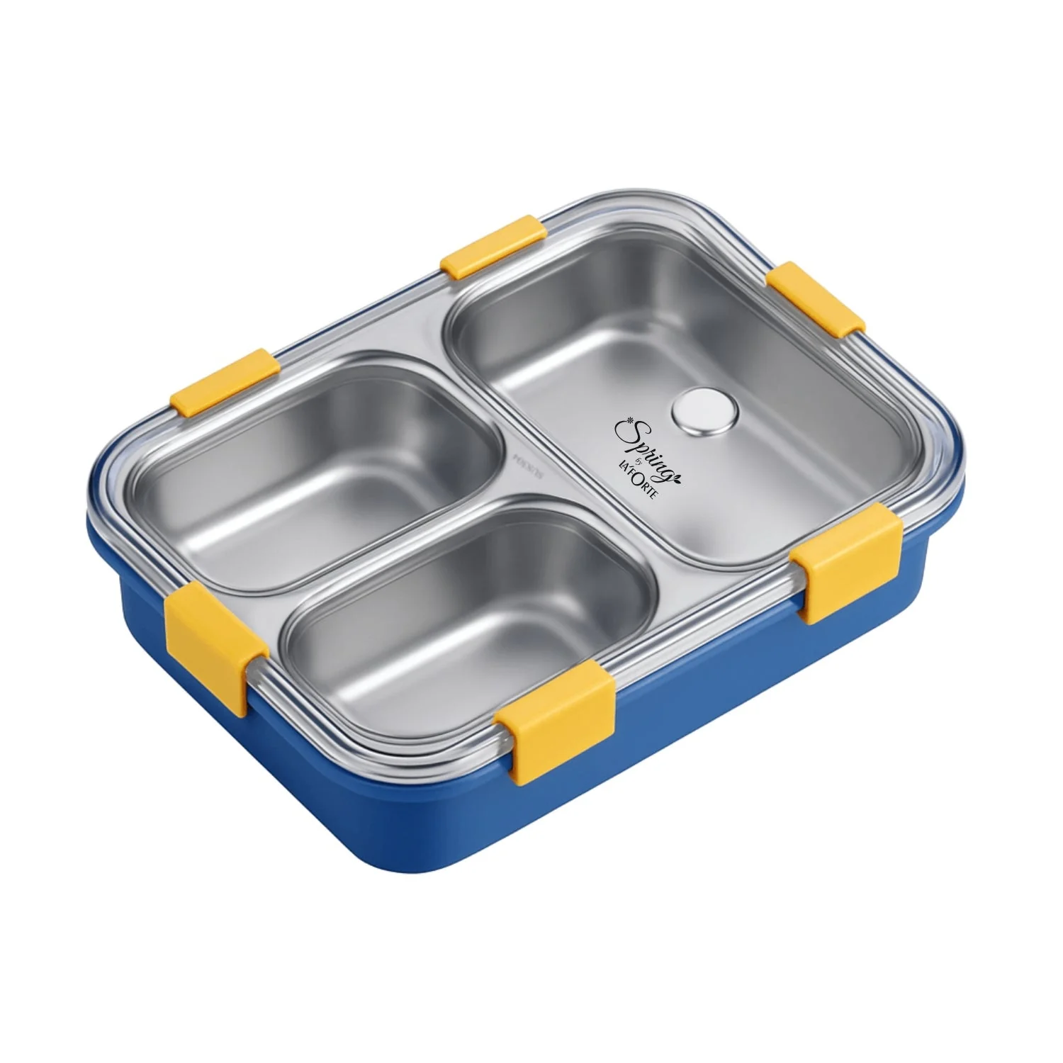 LA’ FORTE 304 Steel Bento Box (900 ml) | 3 Sections | Leak-Proof | Hygienic, Rust-Free | Microwave-Friendly Tiffin for Kids & Adults - Image 12