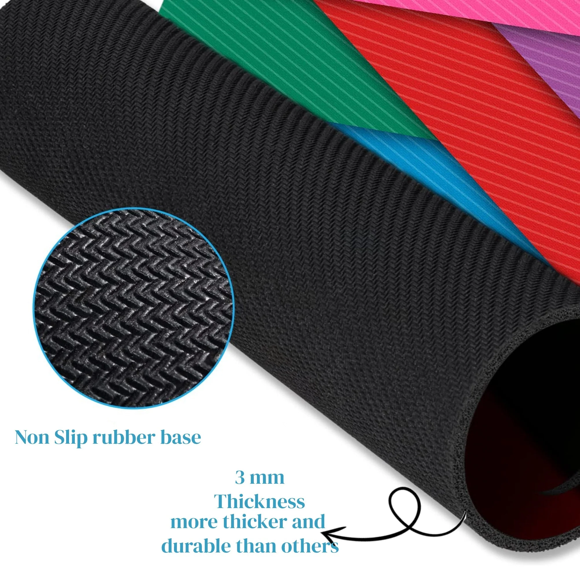 LA' FORTE Computer Laptop Non-Slip Rubber Black Abstract Mousepad (3 mm design)