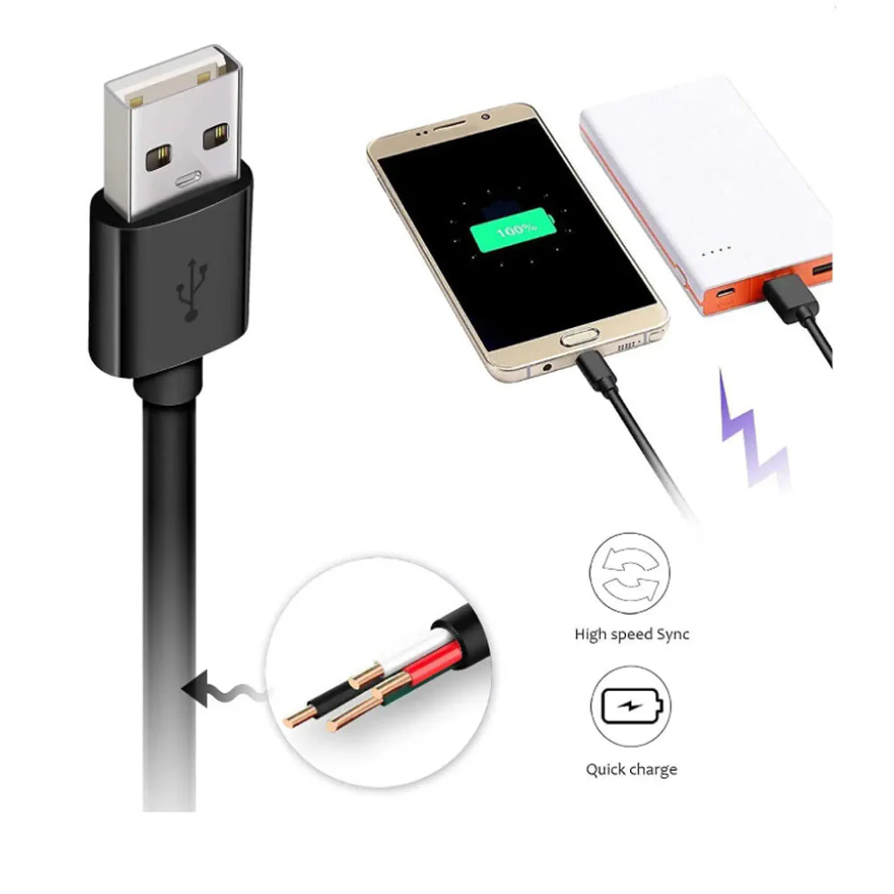 LA' FORTE Fast Charging Micro USB Cable (Color Black or White as per availability) - Image 5