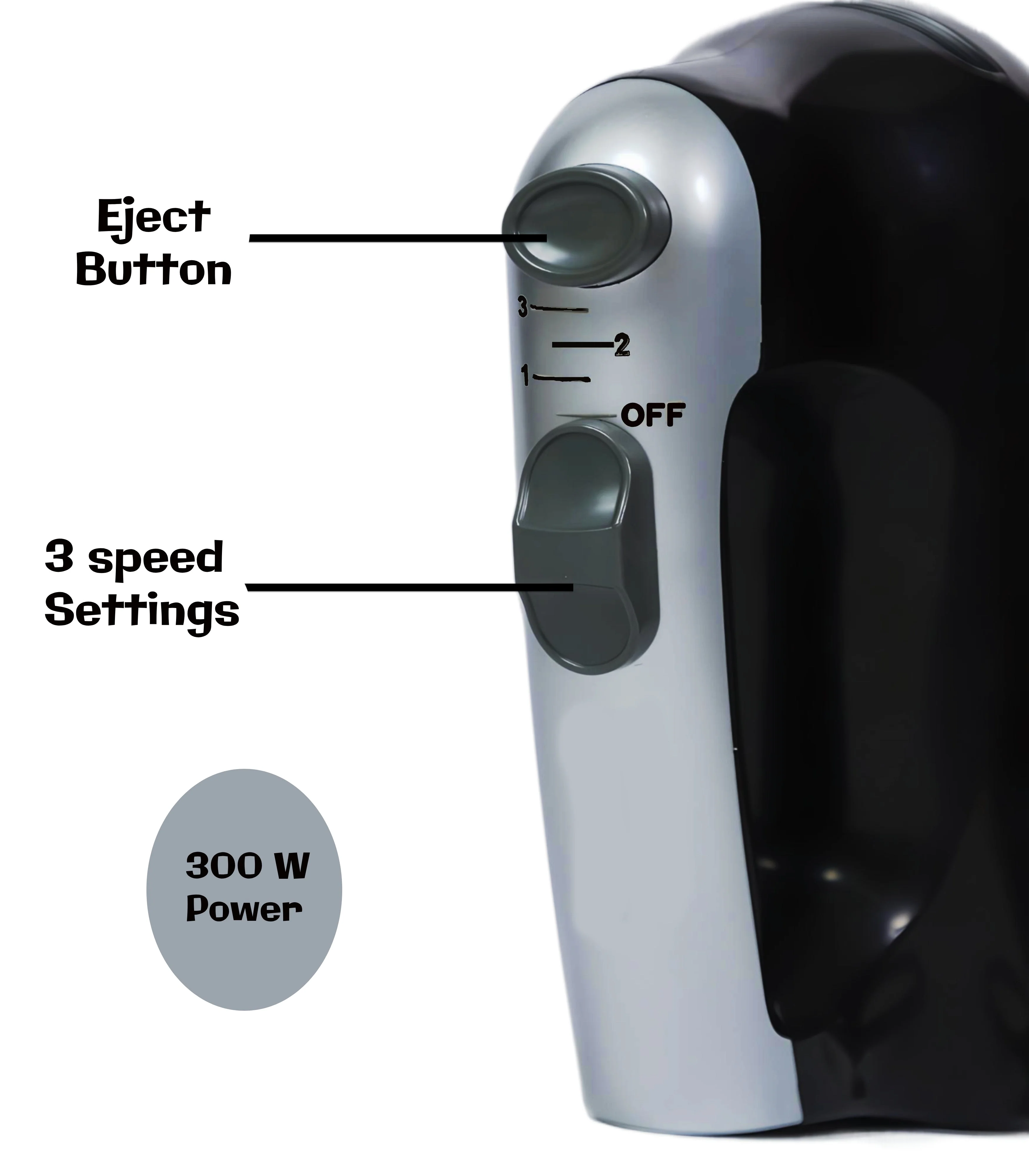 LA' FORTE Hand Mixer 300 W with Dough hook Beater hook and Mounting Bracket - Image 5