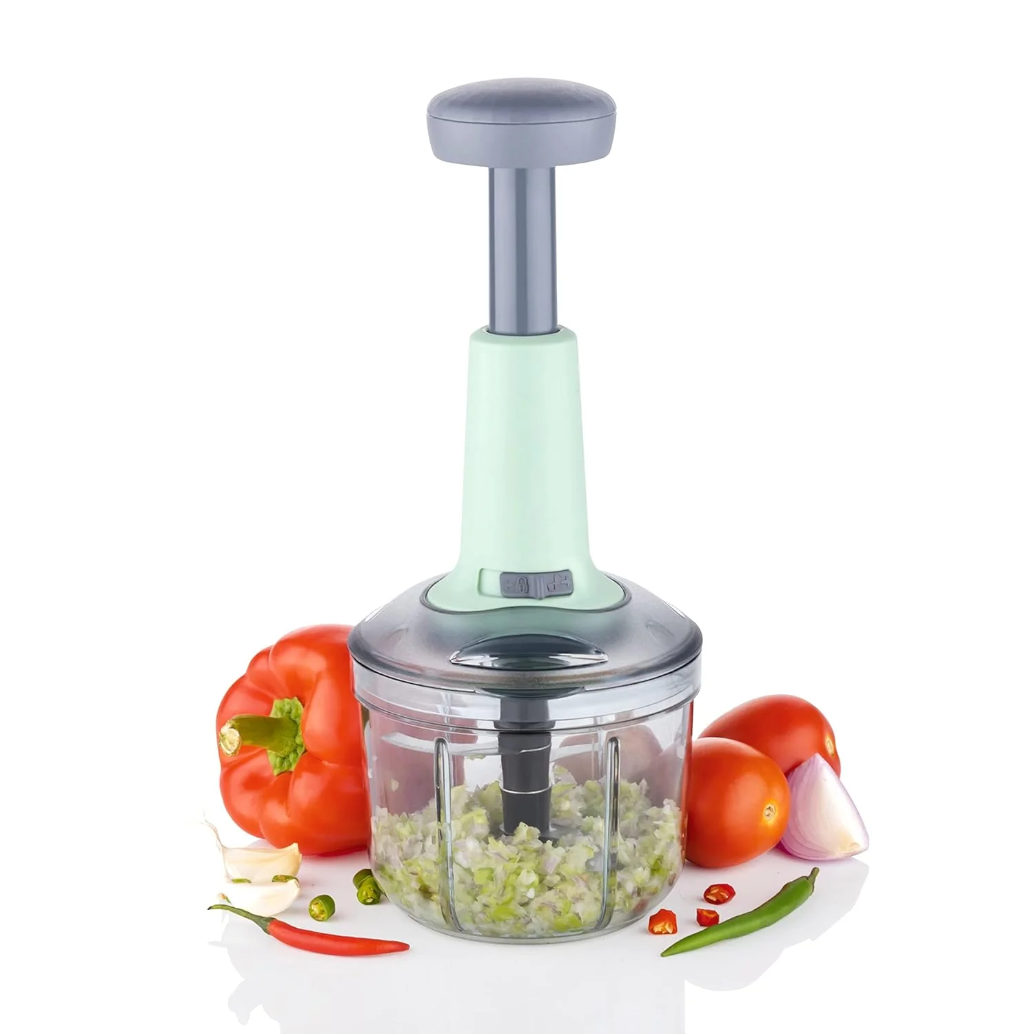 LA' FORTE Hand Push Chopper with Stainless Steel Blades 800 Ml (Random Color Supply) Jumbo_Spl