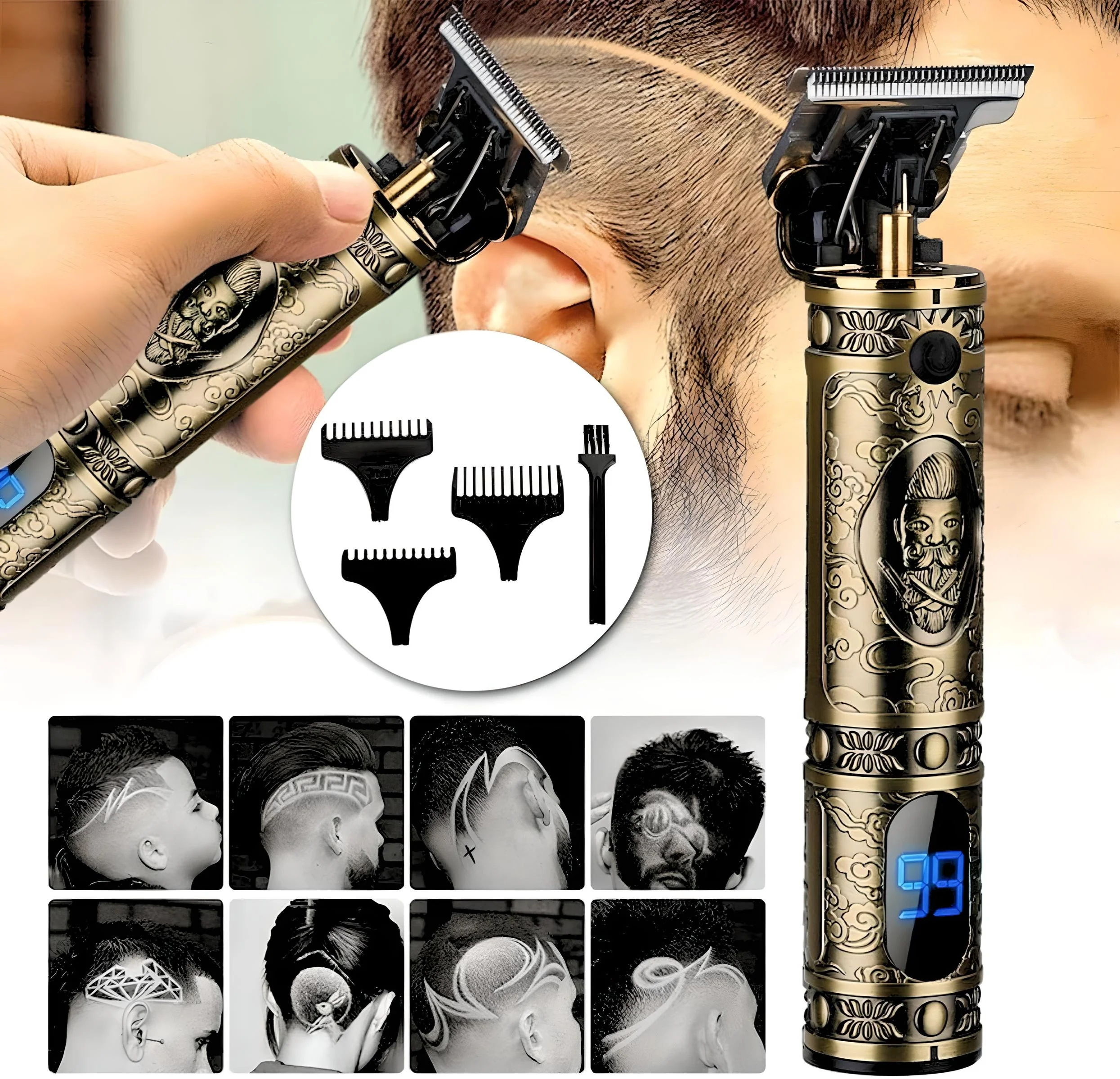 LA' FORTE Heavy Duty Rechargeable Hair Trimmer with Digital Display - Image 3