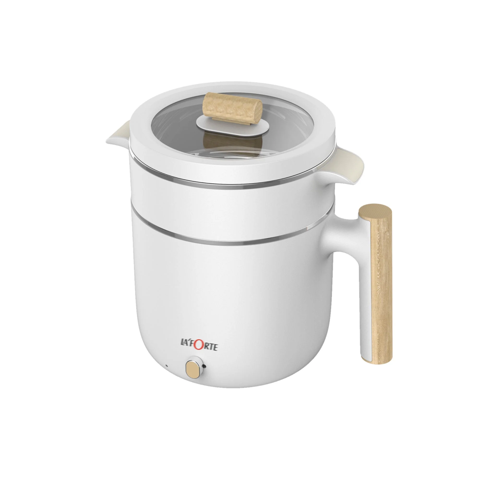 LA' FORTE Multi Cook kettle with Steamer and Egg Boiling Tray Food Grade 304 SS Interior, Double Wall Cool Touch - Image 3