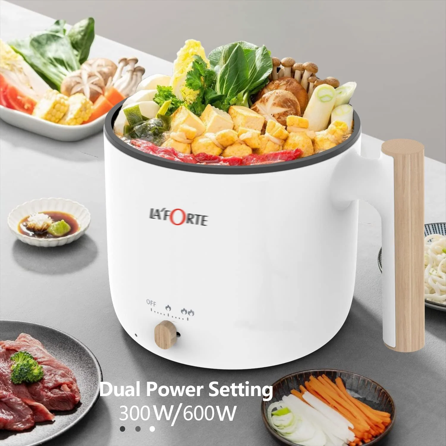 LA' FORTE Multi Cook kettle with Steamer and Egg Boiling Tray Food Grade 304 SS Interior, Double Wall Cool Touch - Image 6
