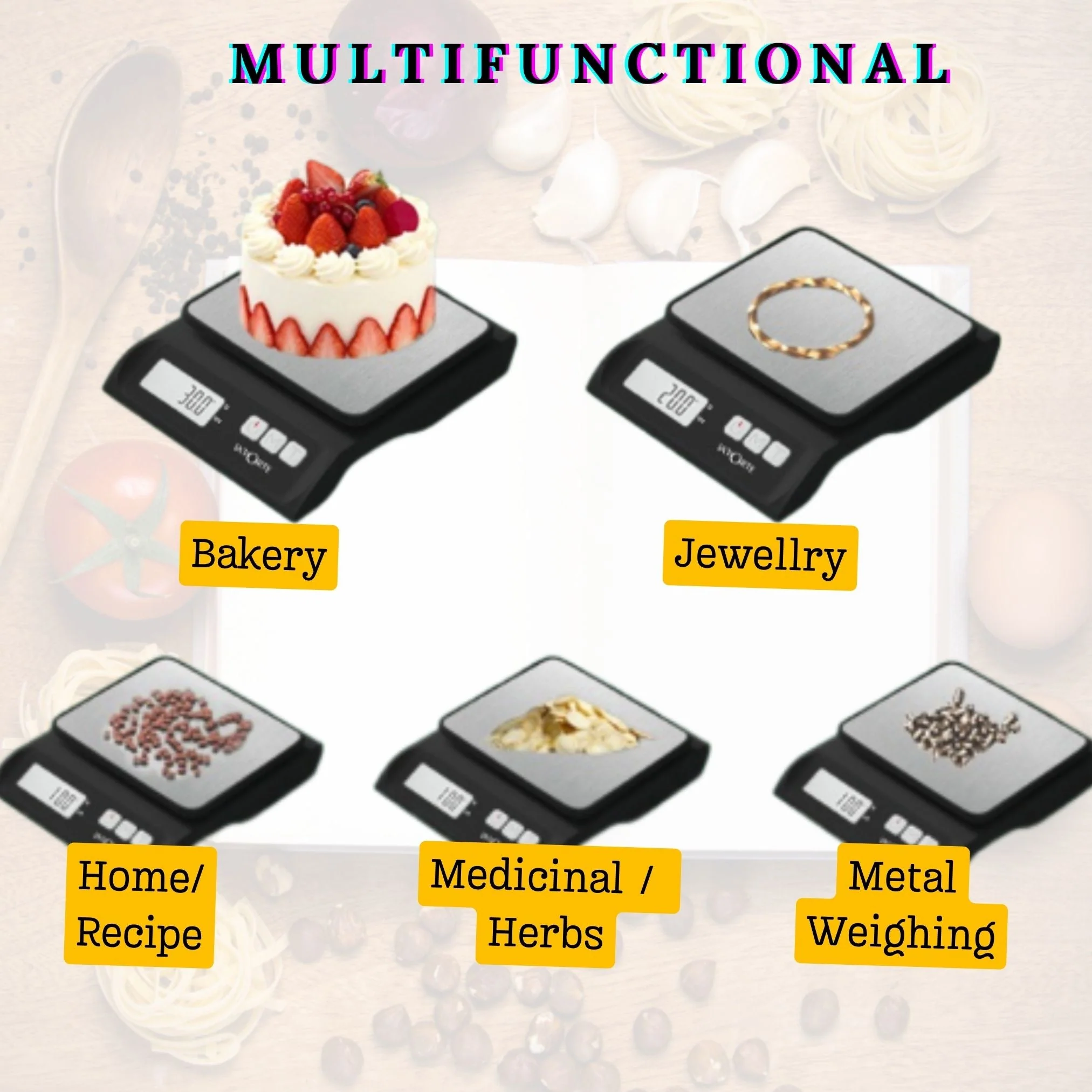 LA' FORTE Multipurpose Digital Kitchen Scale - upto 6 kgs accuracy of .1 g - Image 5