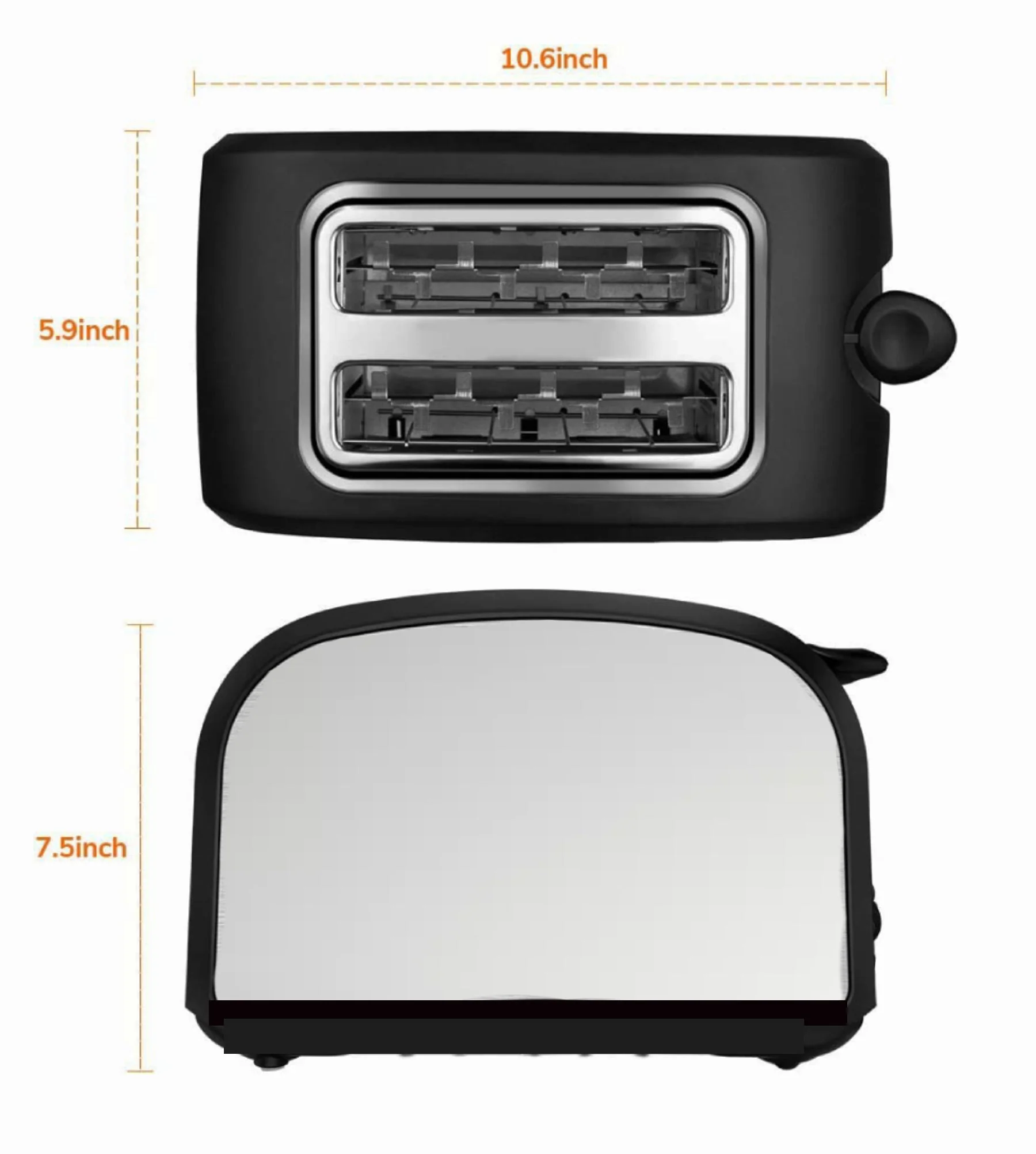 LA' FORTE POP UP Toaster - Stainless Steel - 7 Heat setting, Auto bread centering and removable tray - Image 5