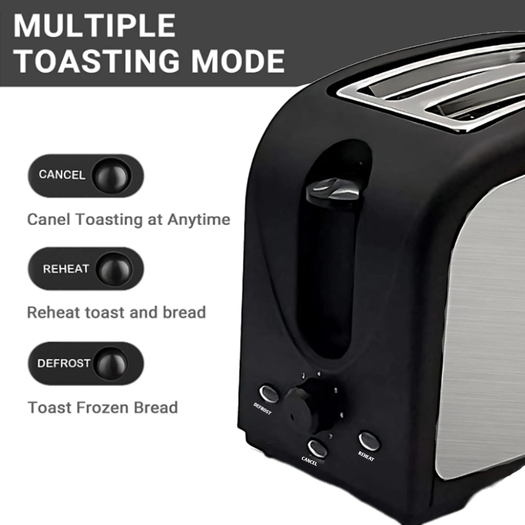 LA' FORTE POP UP Toaster - Stainless Steel - 7 Heat setting,(Refurbished) - Image 9