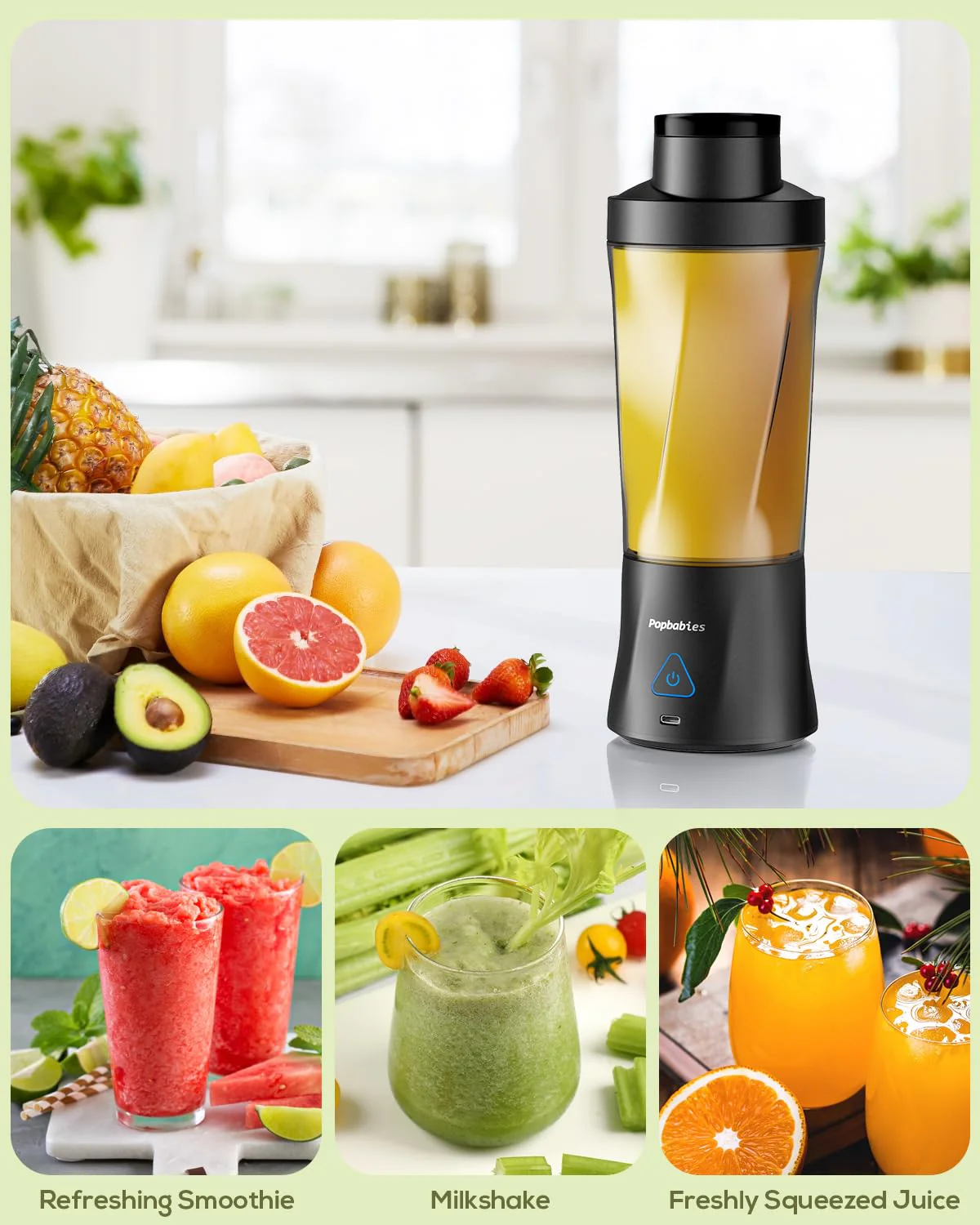 LA’ FORTE Portable Blender | 600ml Cup | 360W Powerful DC Motor | 6000mAh Rechargeable Battery | High-Speed Smoothie Maker | Travel-Friendly Juicer Mixer for Smoothies, Shakes & Juices - Image 11