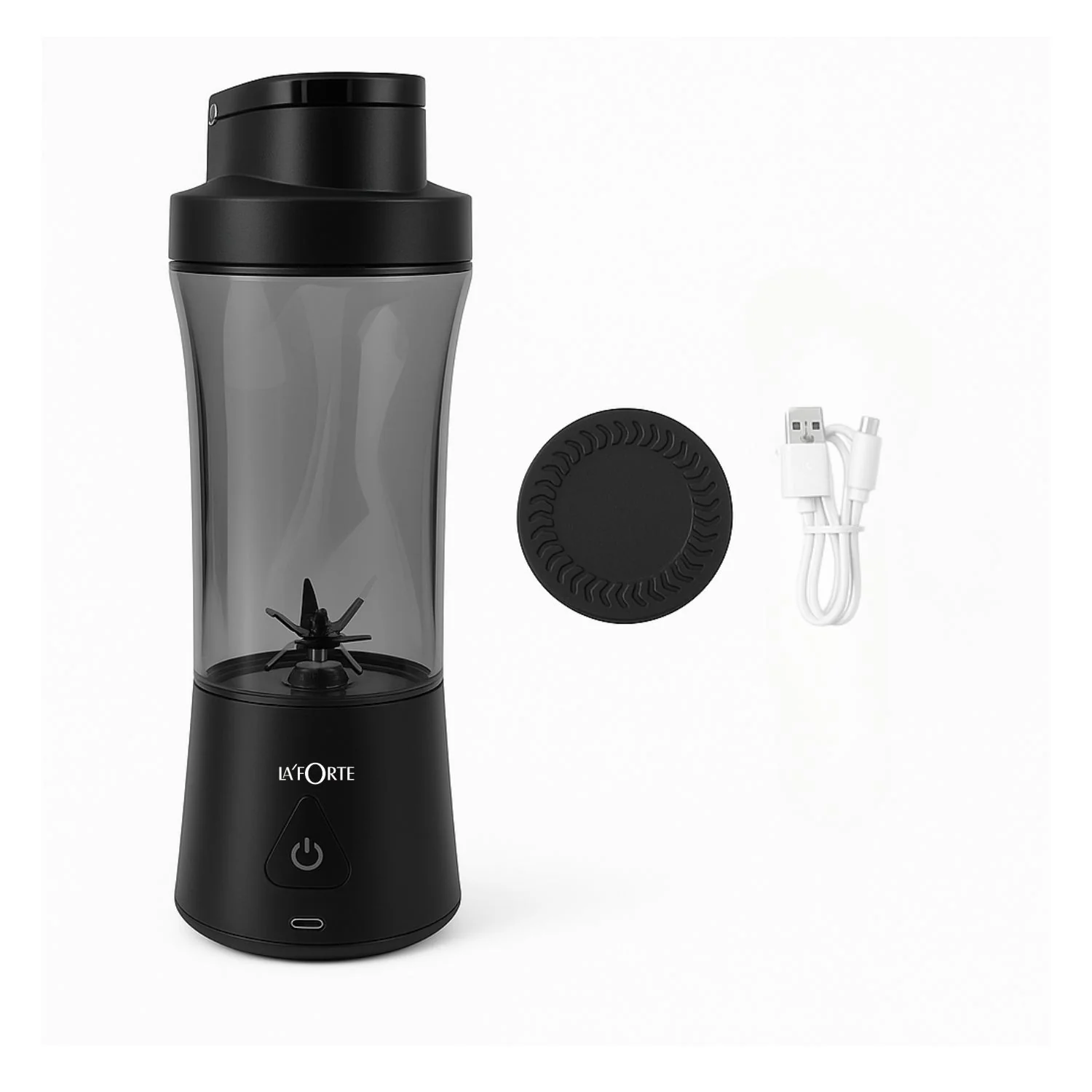 LA’ FORTE Portable Blender | 600ml Cup | 360W Powerful DC Motor | 6000mAh Rechargeable Battery | High-Speed Smoothie Maker | Travel-Friendly Juicer Mixer for Smoothies, Shakes & Juices - Image 2