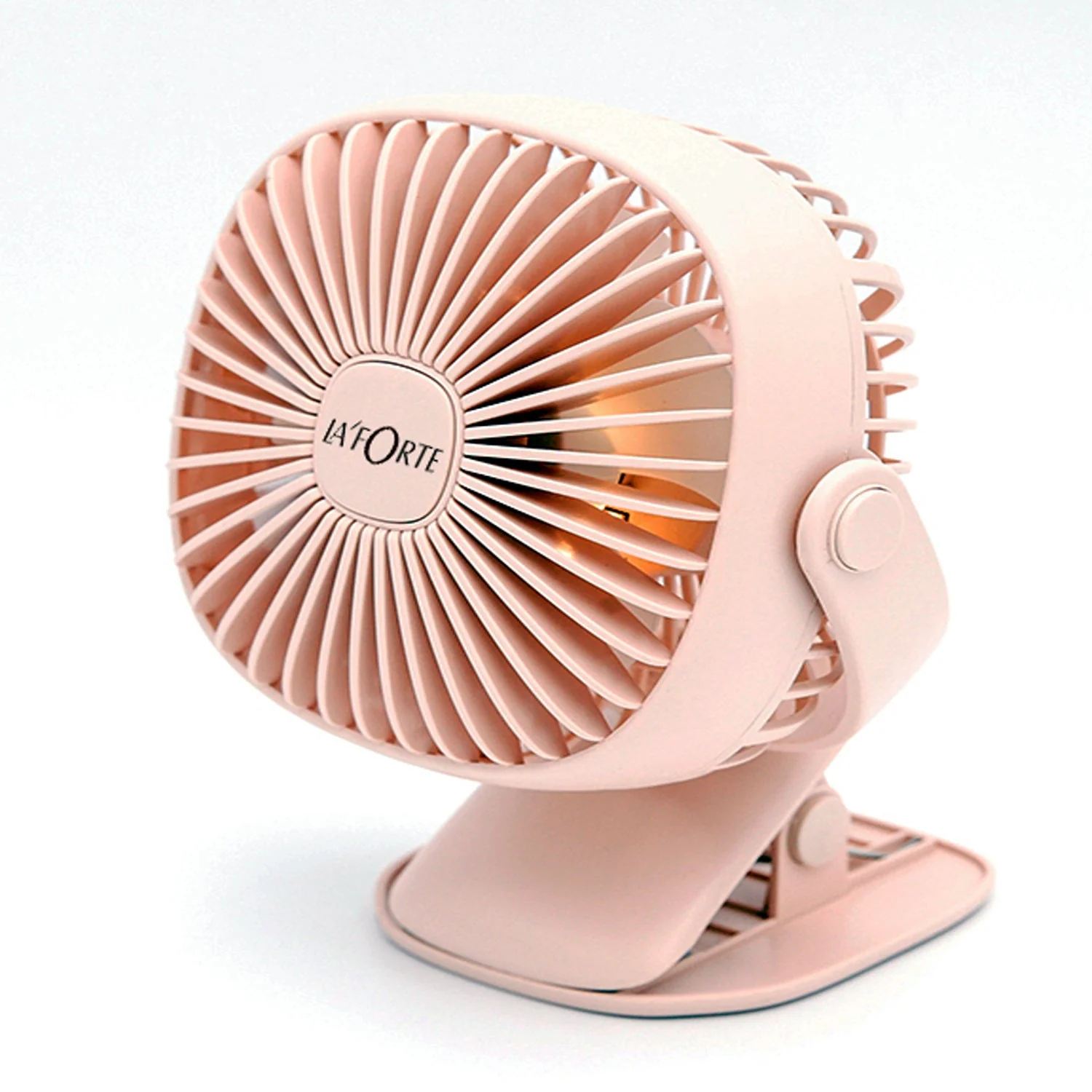 LA' FORTE Rechargeable Clip Desk Fan with LED Lights - Image 6