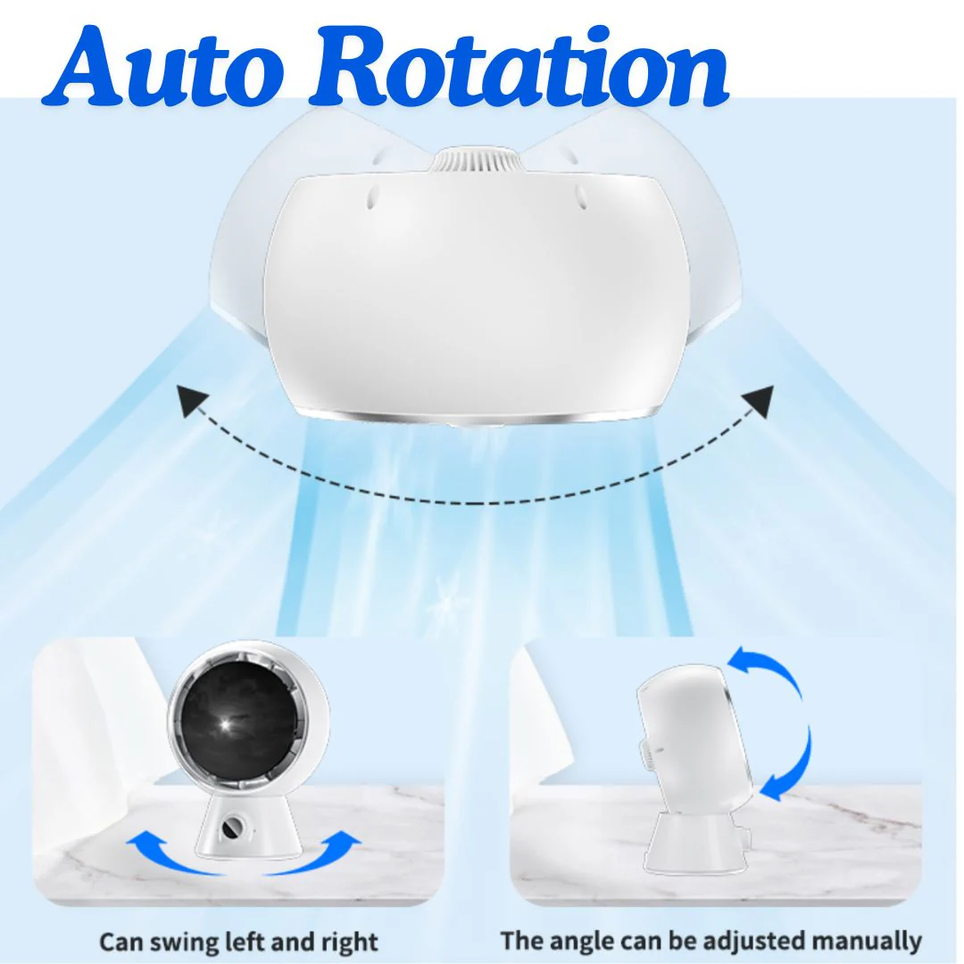 LA' FORTE Robo Cool 5W Mini Desk Fan | Rechargeable, Quiet, Auto-Rotation | 3 Speeds, 4000mAh Battery - Image 5