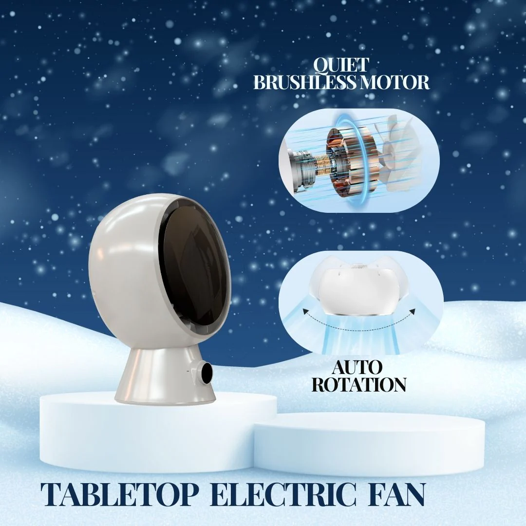 LA' FORTE Robo Cool 5W Mini Desk Fan | Rechargeable, Quiet, Auto-Rotation | 3 Speeds, 4000mAh Battery - Image 7