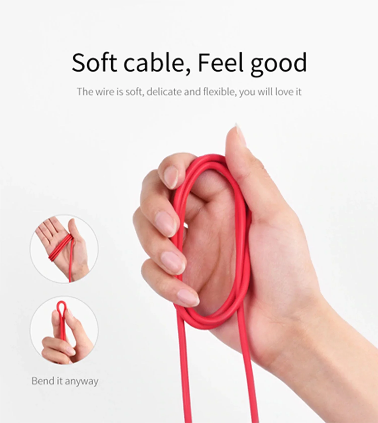 La' Forte Silicone Micro USB Cable with Gold Plated Connector -1.5 mtr - Image 3