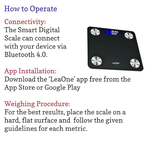 LA FORTE Smart Digital Weighing Scale, Measure 12 Body Metrics, Bluetooth & App Connectivity - Image 5