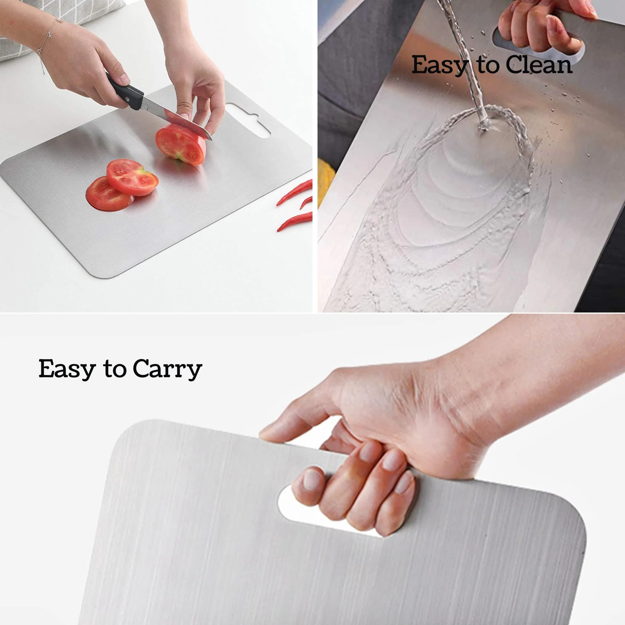 LA' FORTE Stainless Steel Chopping Board (31 cm x 20.5 cm) - Image 4