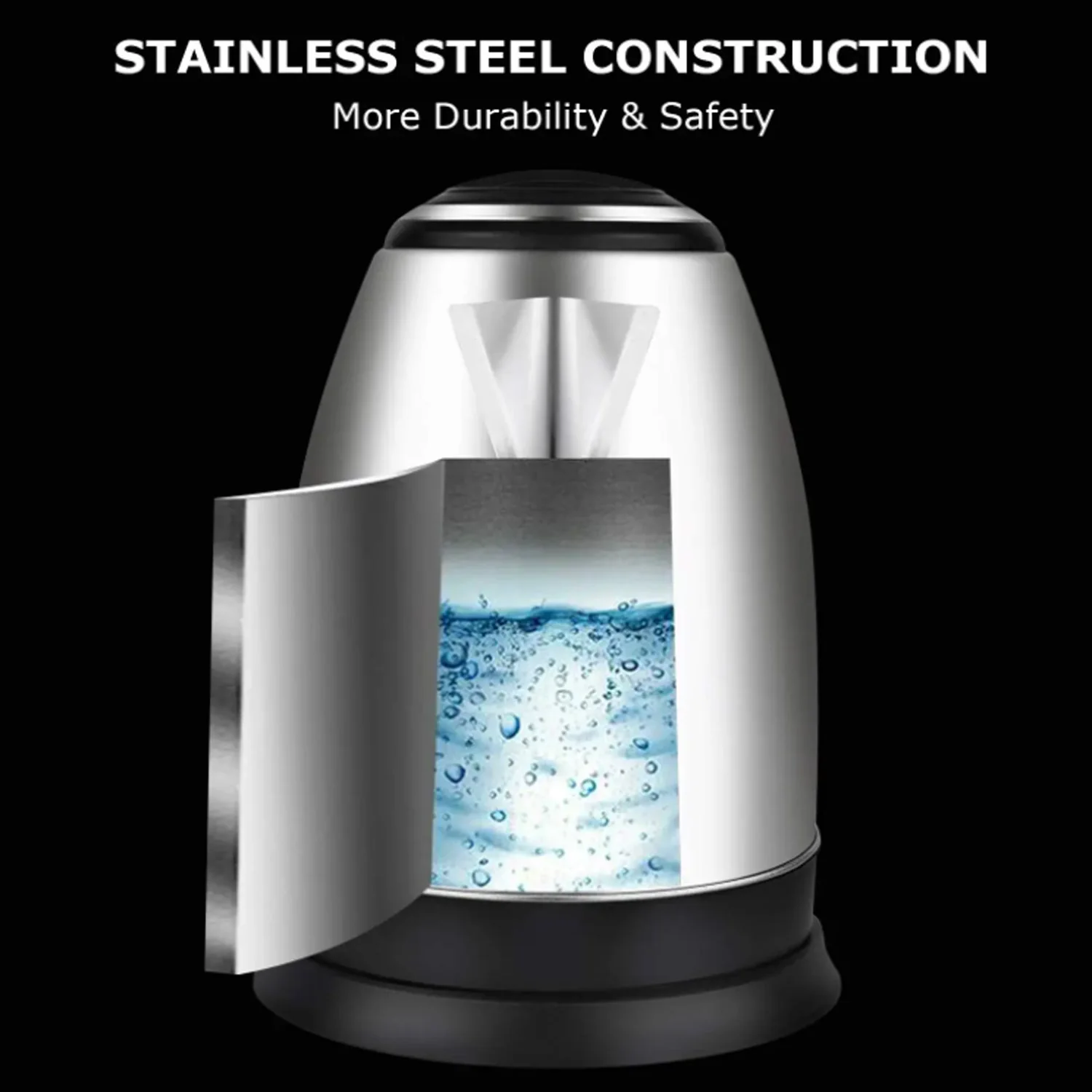 LA' FORTE Stainless Steel Electric Kettle 1.8 Ltr 1500 W EKLF002 - Image 6