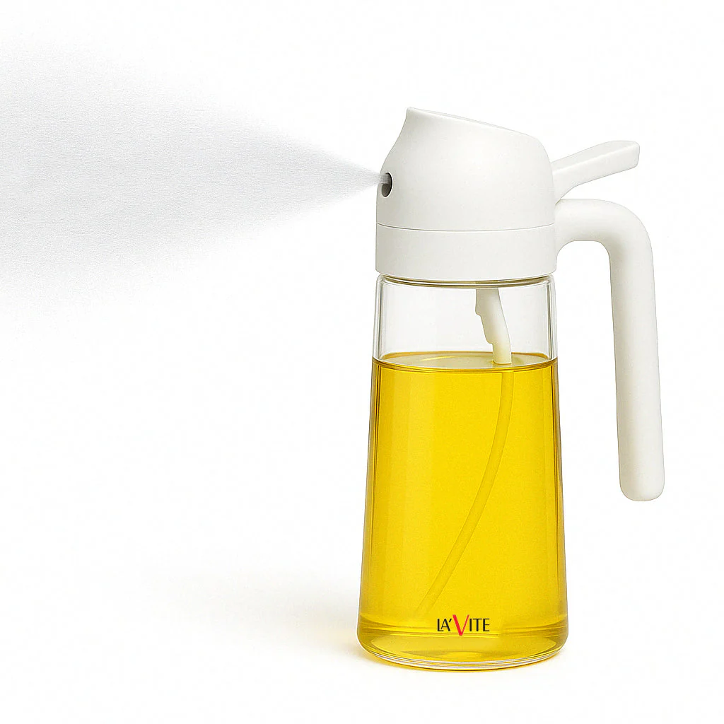 LA' VITE 2-in-1 Oil Dispenser Bottle – Glass Olive Oil Sprayer & Pourer with Flip-Top Lid - Image 13