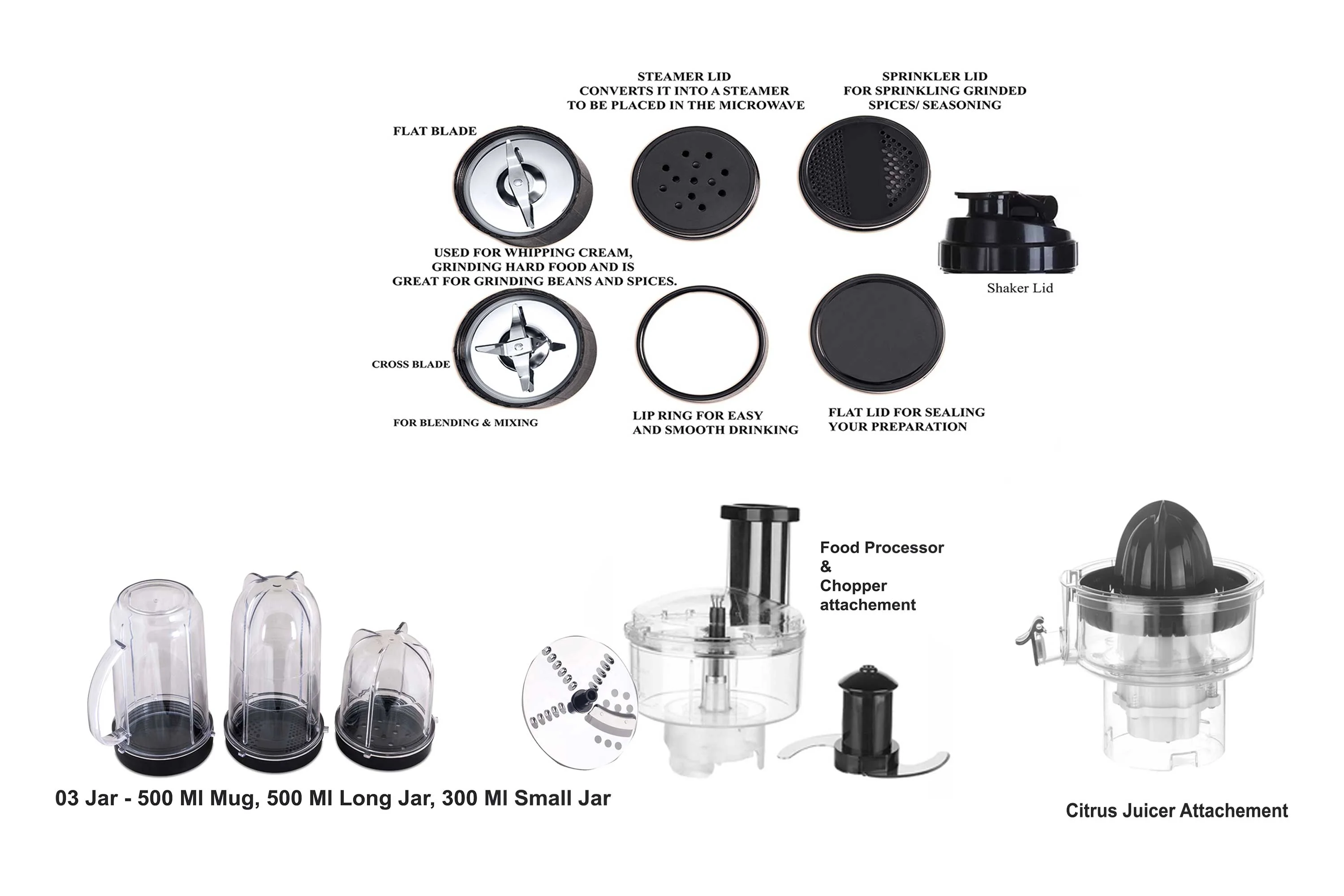 La Vite Cherie -Mixer Grinder Blender 400 W with Food Processor and Juicer attachements - Image 2