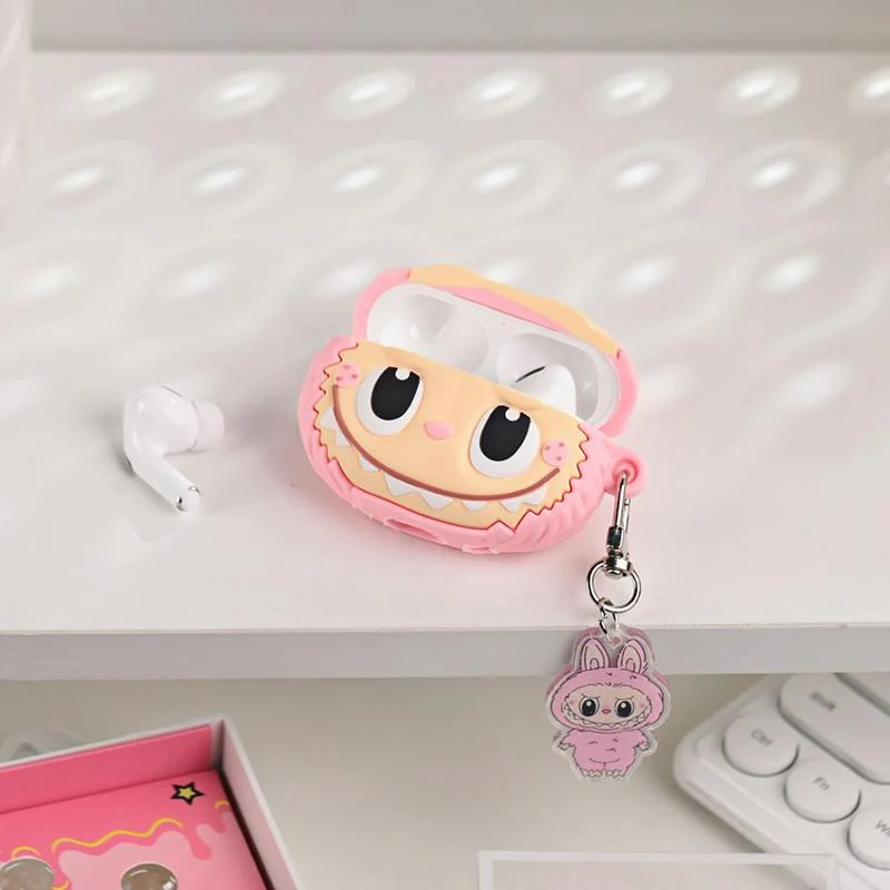 Labubu AirPods Case – Cute Cartoon Silicone Protective Cover & Keychain for All AirPods Models - PREMIUM - Image 3
